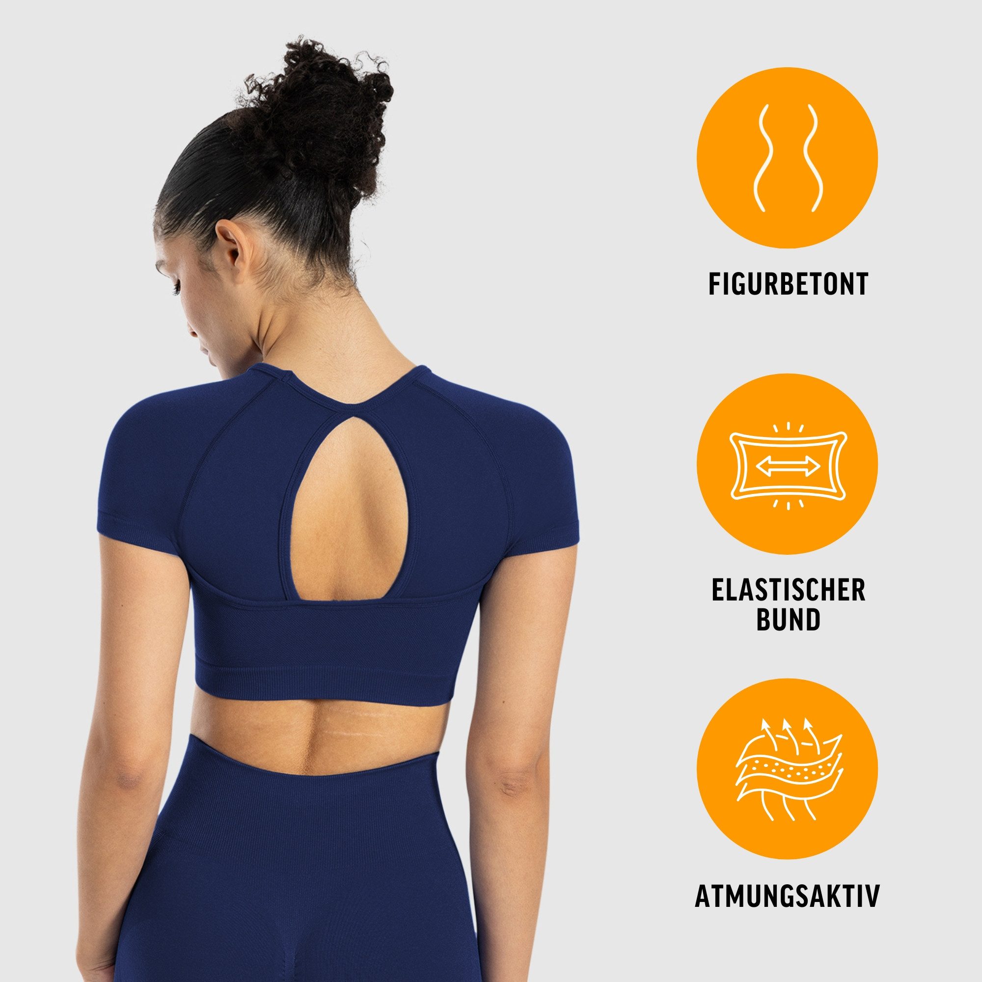 Smilodox Trainingsshirt Soheli, Seamless Fitness Crop Top mit kurzem Ärmel, Gym & Yogashirt Seamless, Bewegungsfreiheit, Trainingsshirt, bauchfrei