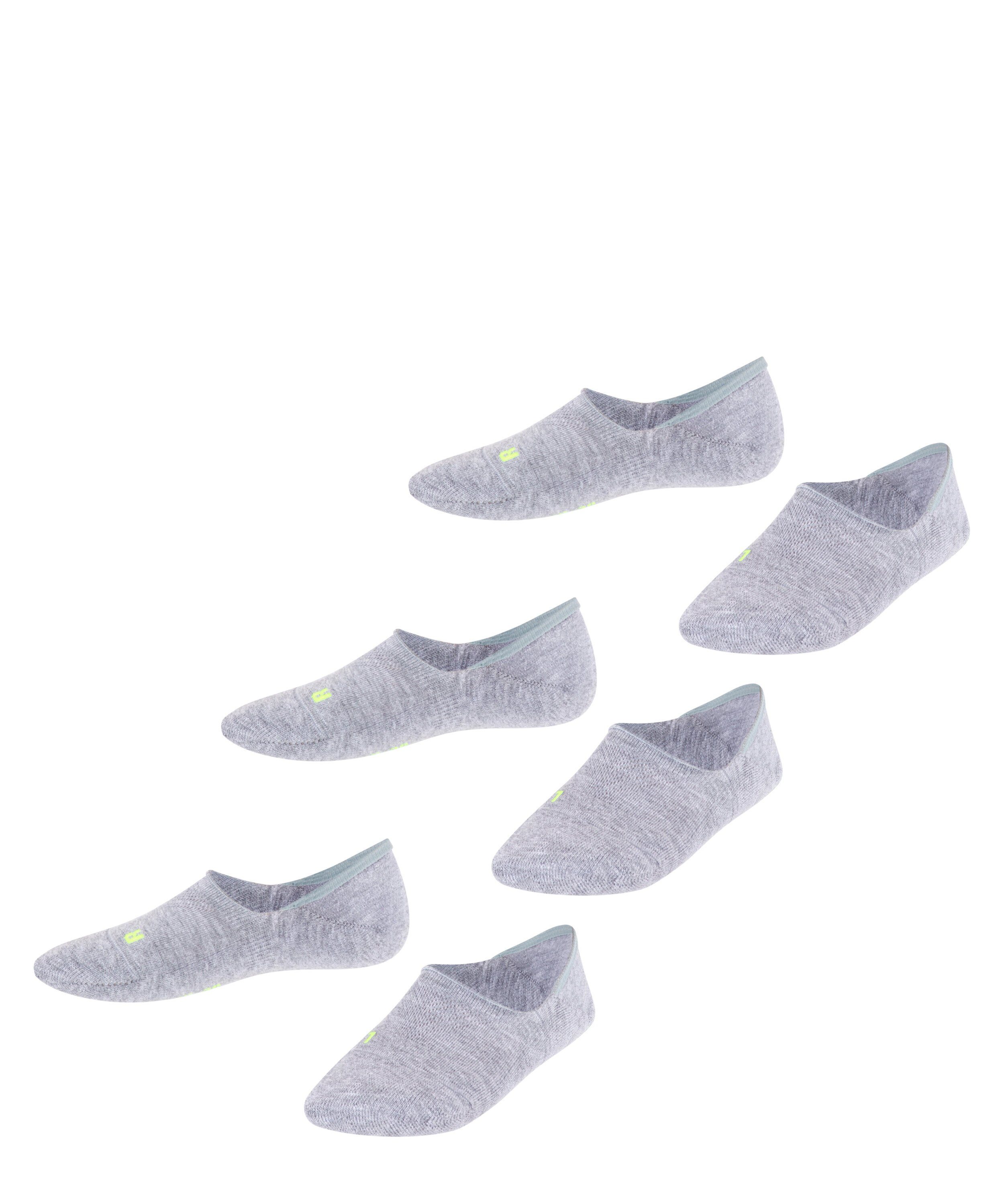 FALKE Füßlinge Cool Kick 3-Pack rutschfest durch Silikon in der Ferse light grey (3400)