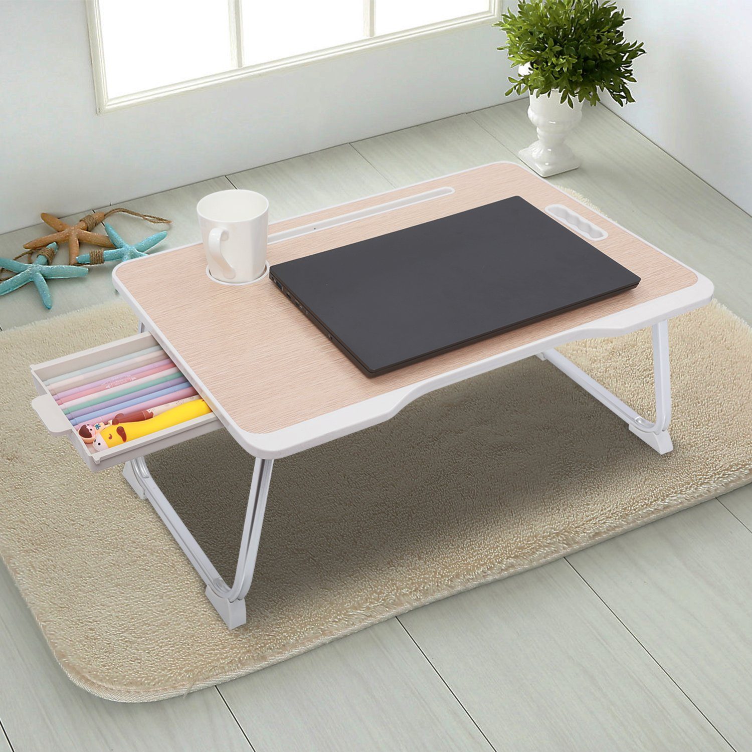 HOBFU einstellbar belüftet Tisch Laptop Schreibtisch tragbar Bett Tablett Buch Ständer Multifuctional & Ergonomie Design Tischplatte 