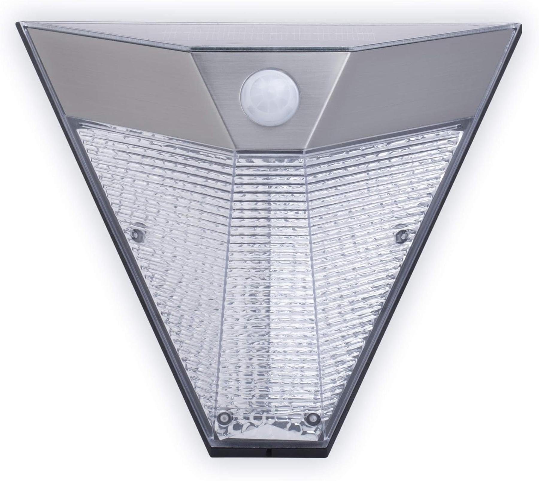 smartwares Außen-Wandleuchte Wandleuchte mit Bewegungsmelder Solarbetrieben Bewegung 20W Wandlampe, Warmweiß, Energiekosten, IP43, LED, Warmweiß, Dämmerungssensor