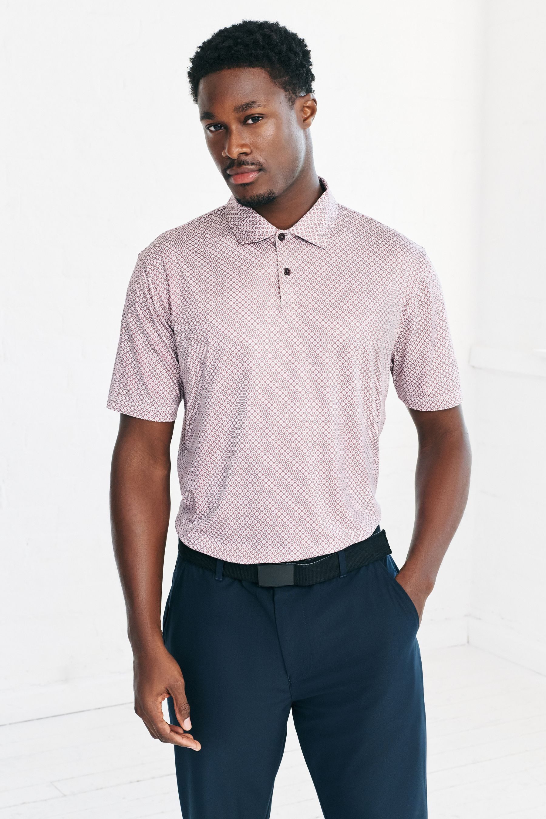 Next Poloshirt Active Golf Poloshirt mit geometrischem Print (1-tlg)