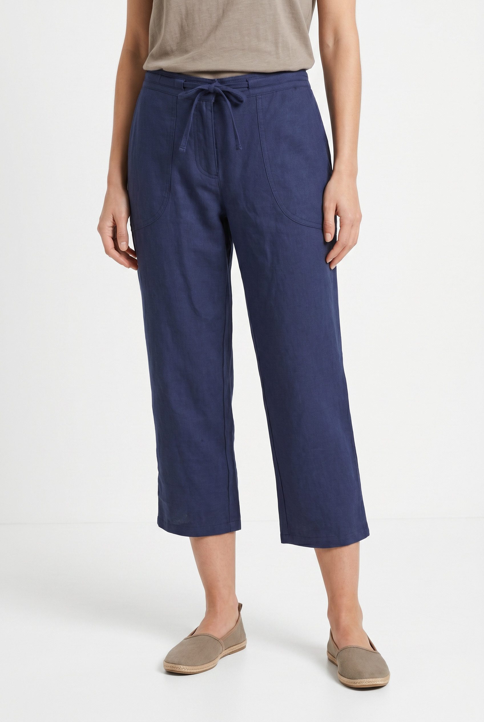 bonprix 3/4-Hose aus Leinen und Baumwolle, weite 3/4-Passform