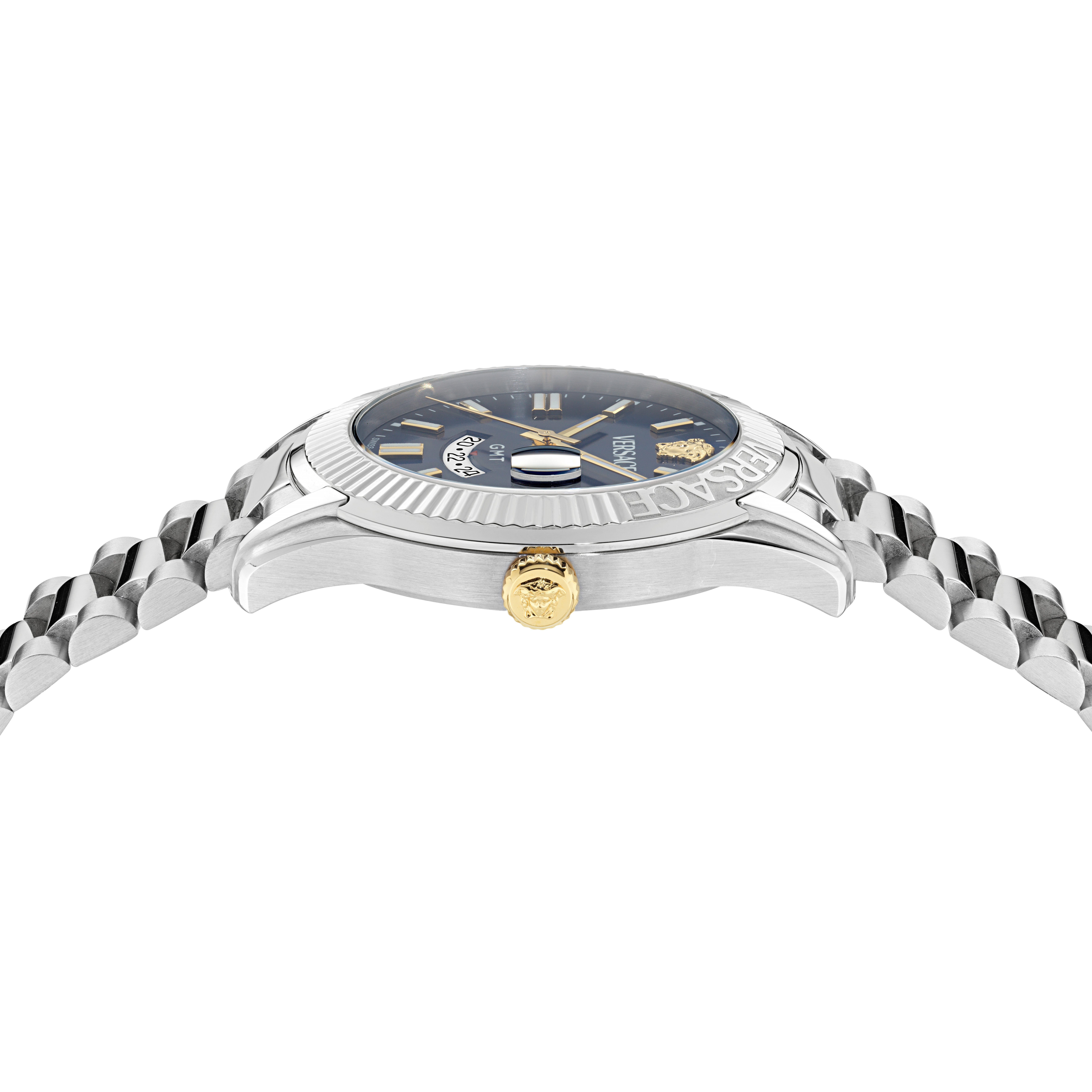 Versace Quarzuhr APODIS VE0U00125, Armbanduhr, Herrenuhr, Swiss Made, Edelstahlarmband, analog, GMT