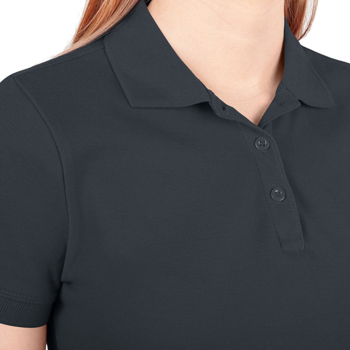 Jako Poloshirt Organic Pique (Bio-Baumwolle, 200g/m2) anthrazit/grau Damen
