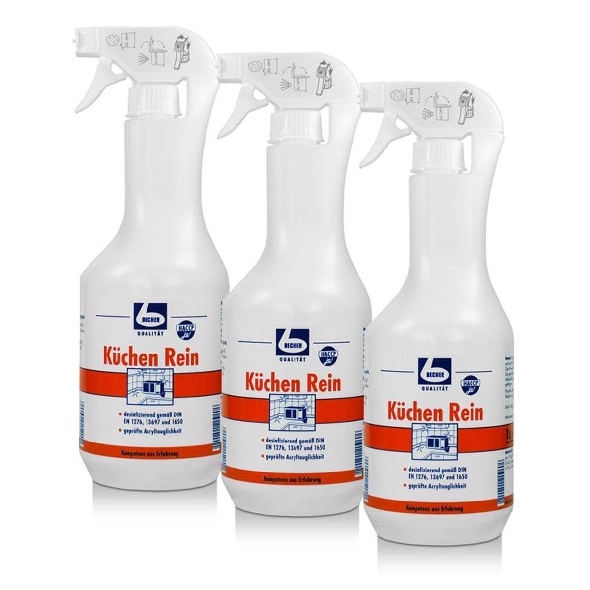 Dr. Becher Küchen Rein Sprühflasche 1L für desinfizierende Reinigung (Küchenreiniger