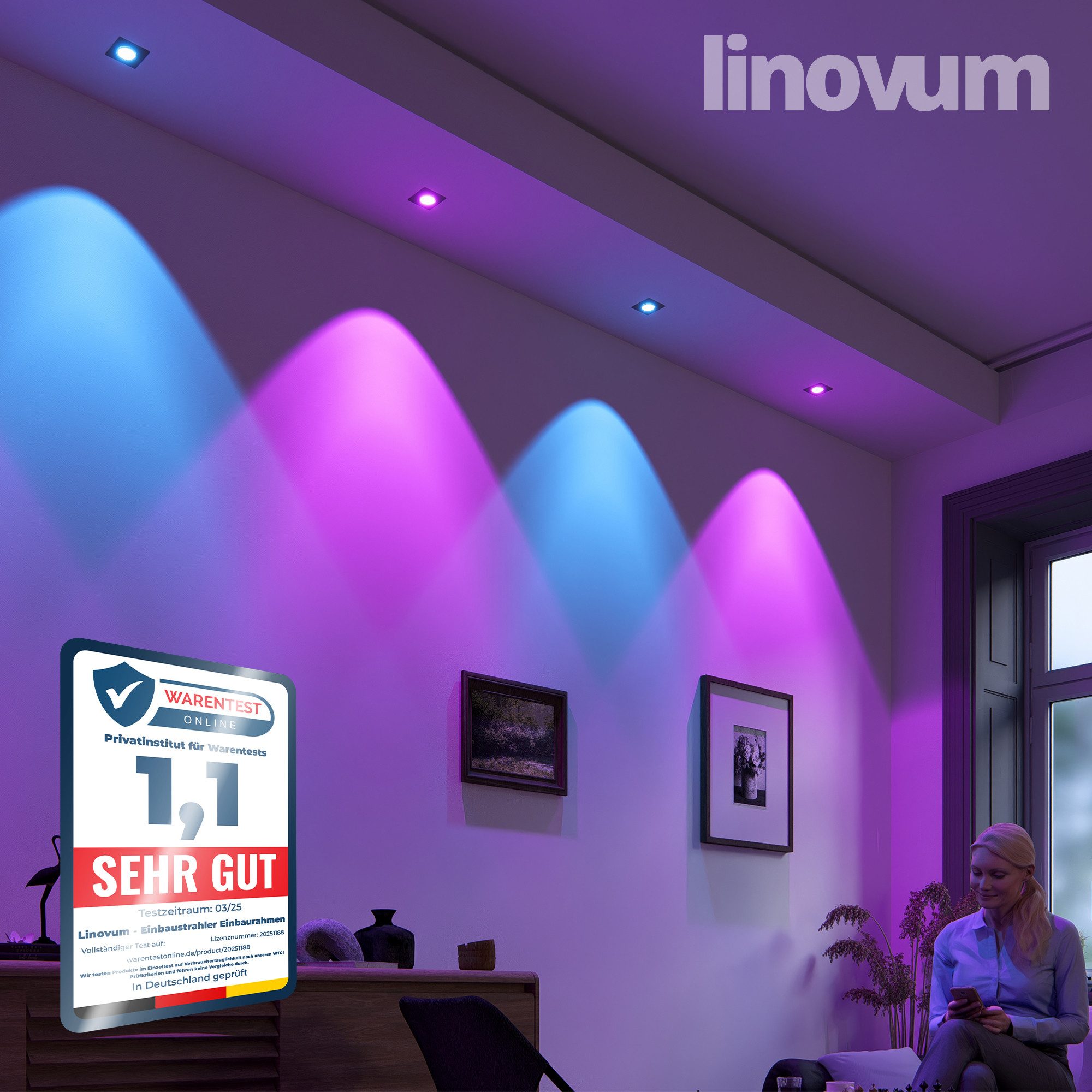 linovum Smarte LED-Leuchte LED Einbaustrahler Edelstahl Optik gebuerstet ru günstig online kaufen