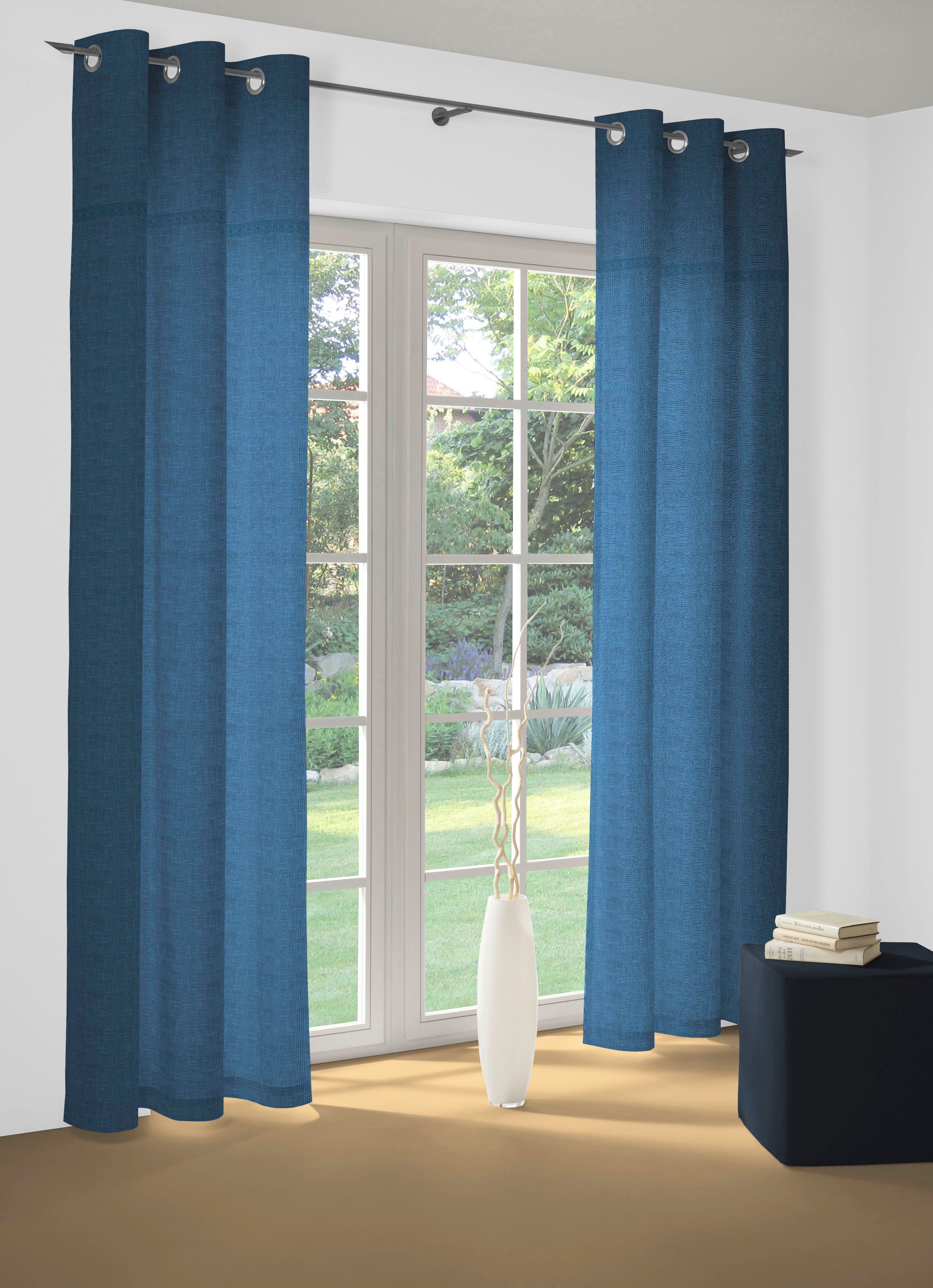 Vorhang Wiessee, Wirth, (1 Maß Ösen nach blickdicht, St), blau