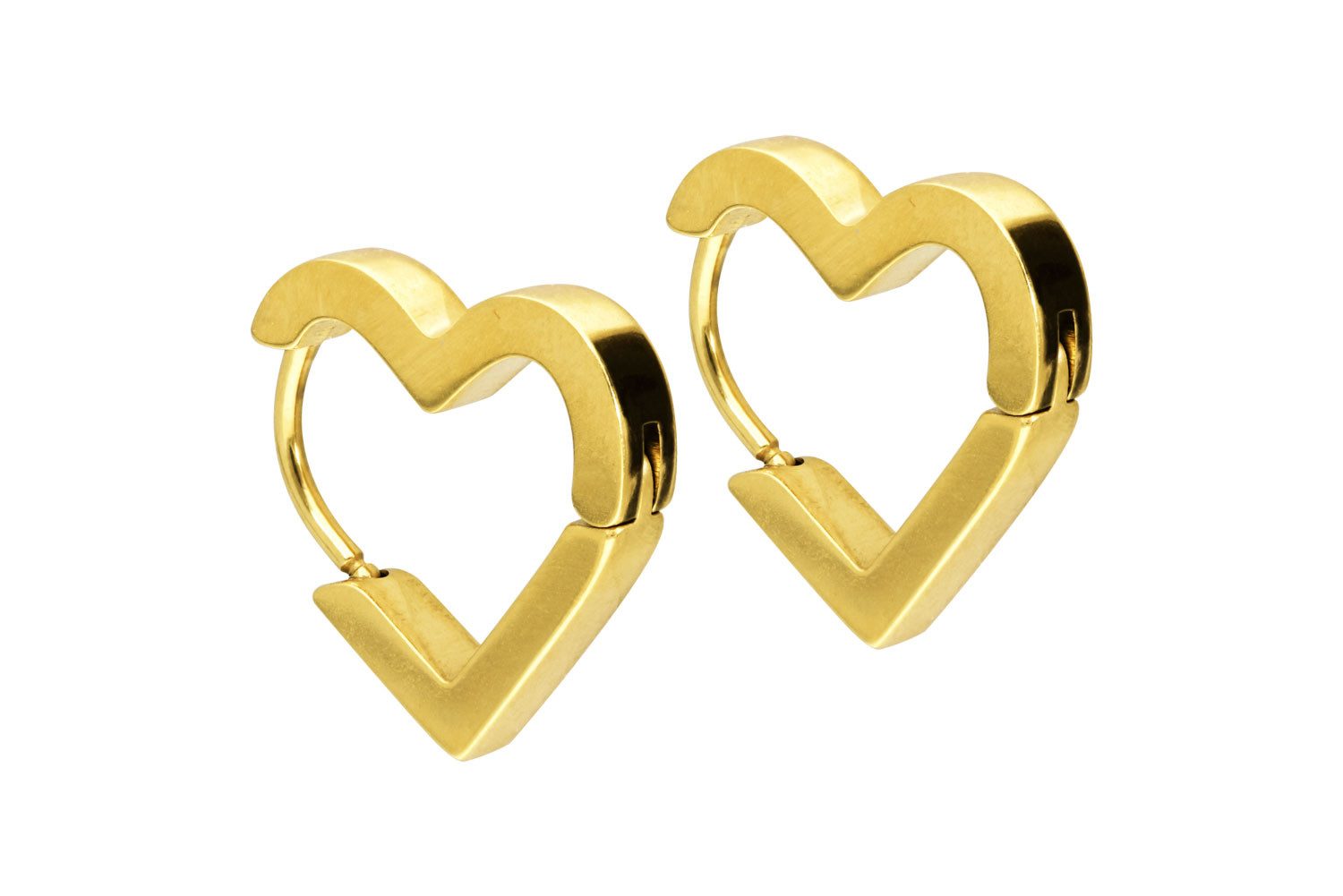 FILANGO Paar Creolen Chirurgenstahl Ohrclicker Creolen HERZ (Creolen, 1-tlg)