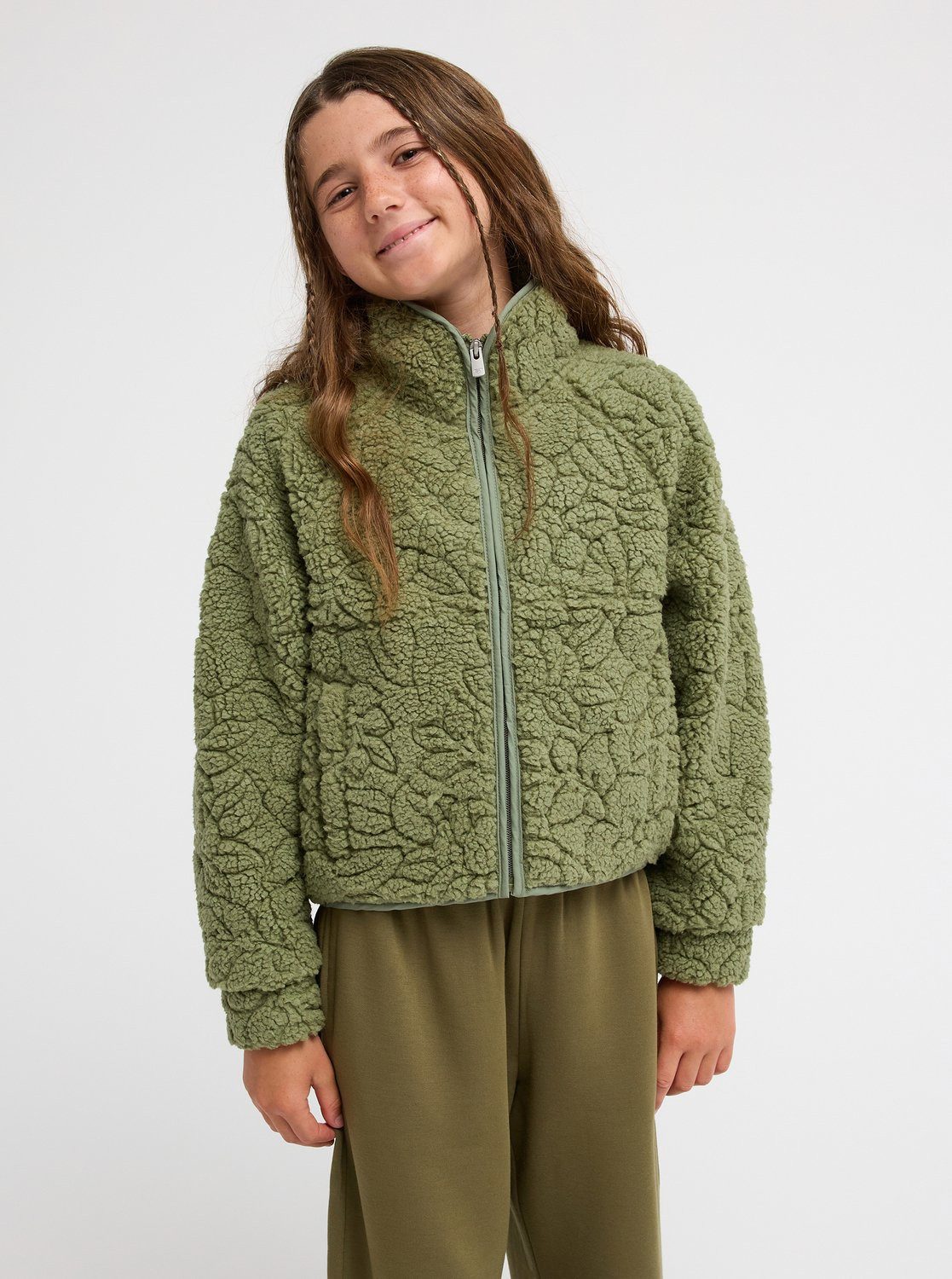 Roxy Fleecejacke BLURRY CLOUD RG für Teens, weiches Obermaterial aus Polyester, robuste Verarbeitung