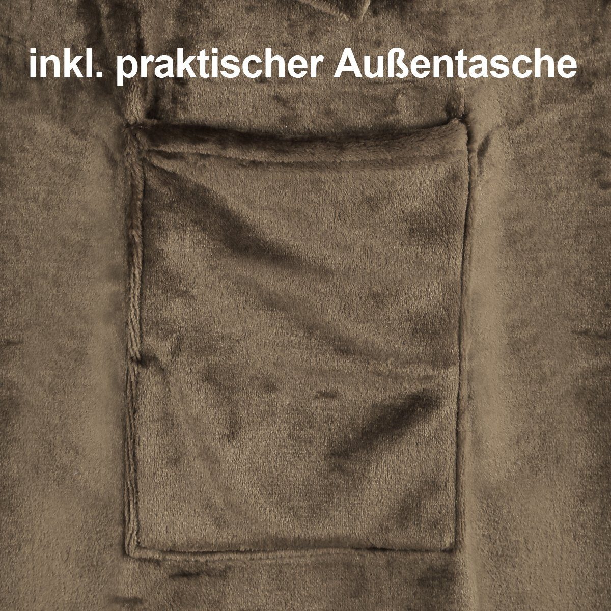 Wohndecke flauschige, tragbare Kuscheldecke mit Ärmeln ohne Fußtasche, Gräfenstayn, warme Ärmeldecke - TV Decke zum Anziehen - 200x150 cm