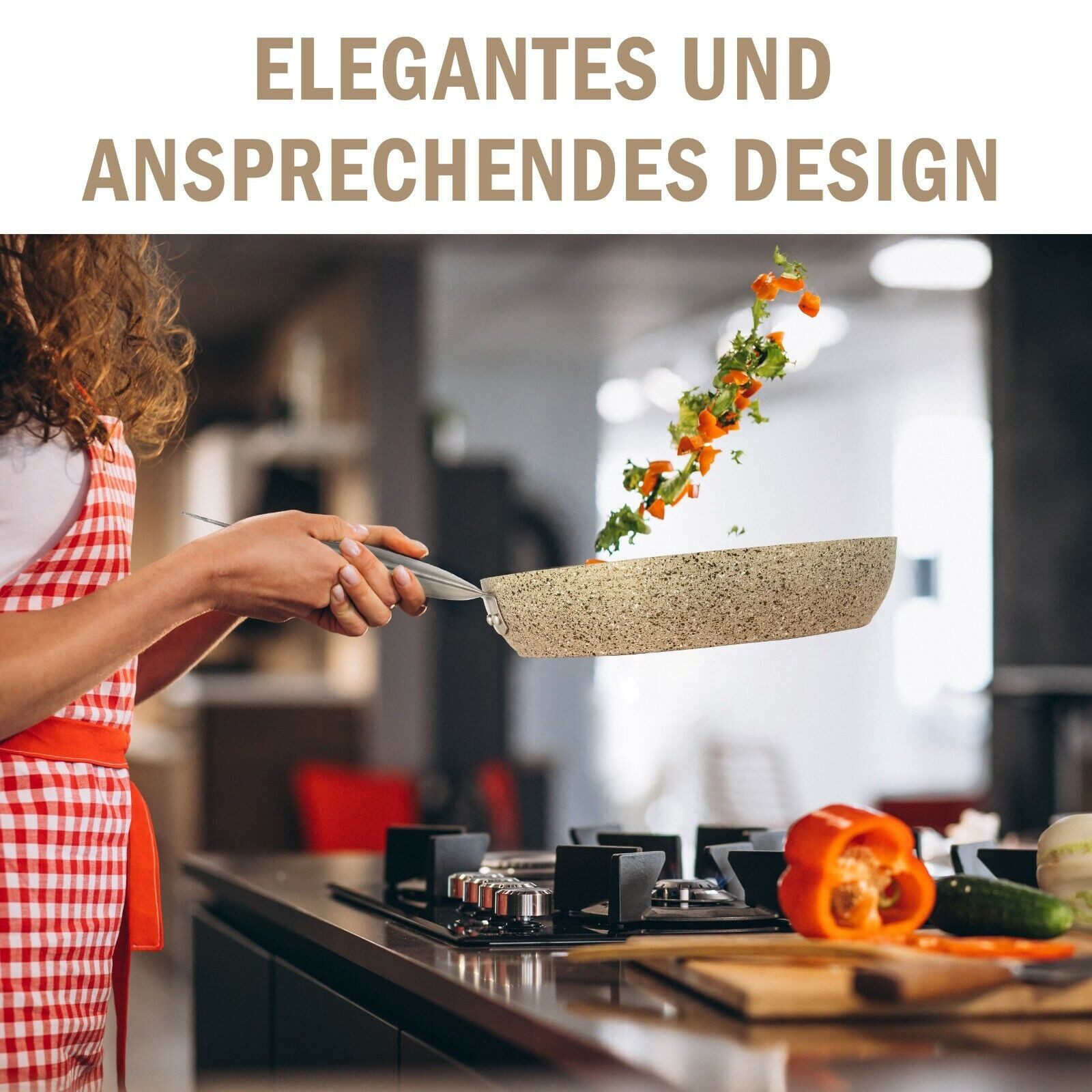 KVOTA Bratpfanne 30 cm aus hochwertigem Aluguss mit Granitbeschichtung Induktion