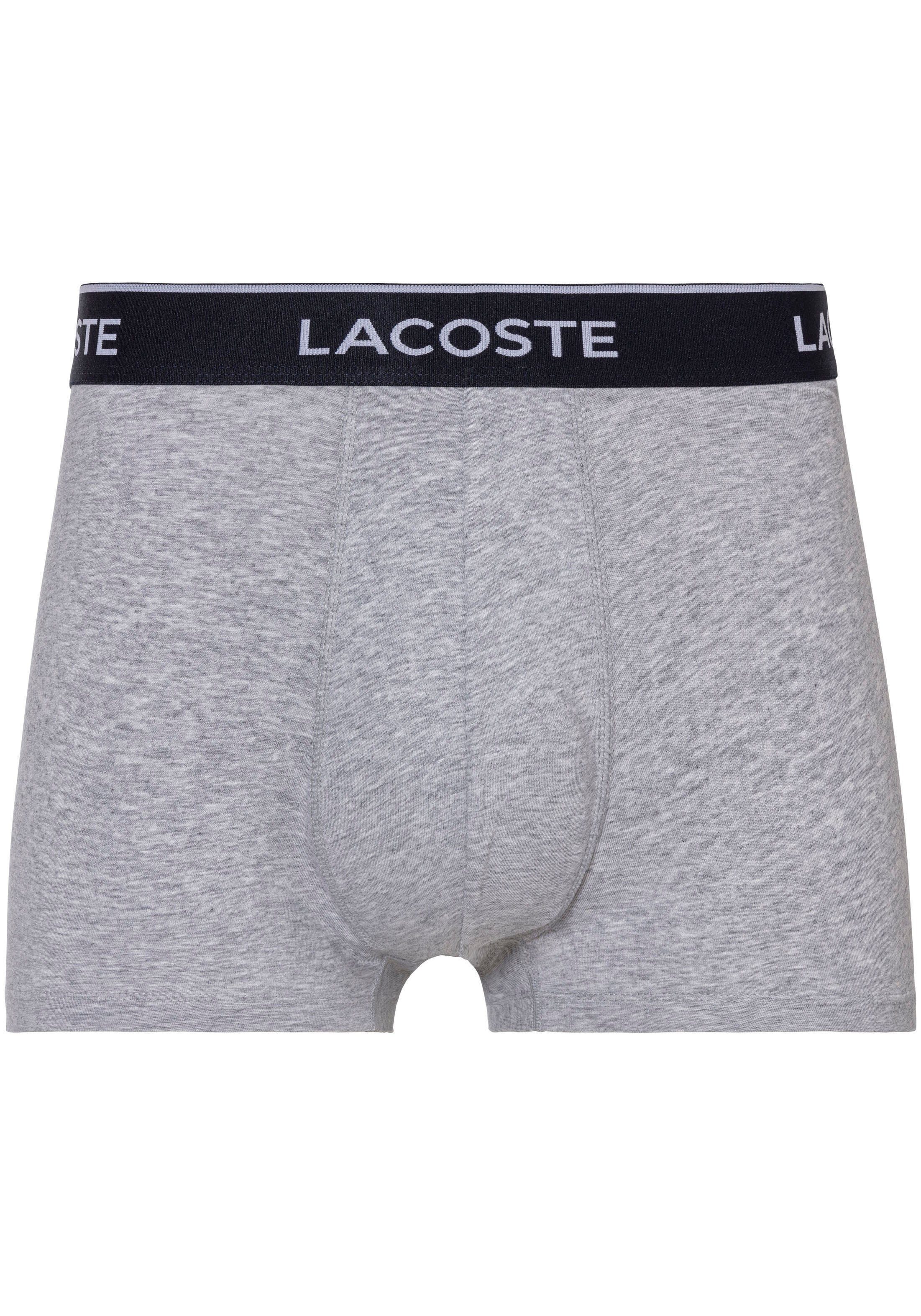 Lacoste Trunk Material 3er-Pack) Herren Lacoste eng aus Boxershorts atmungsaktivem Premium 3-St., (Packung, grau-blau-hb