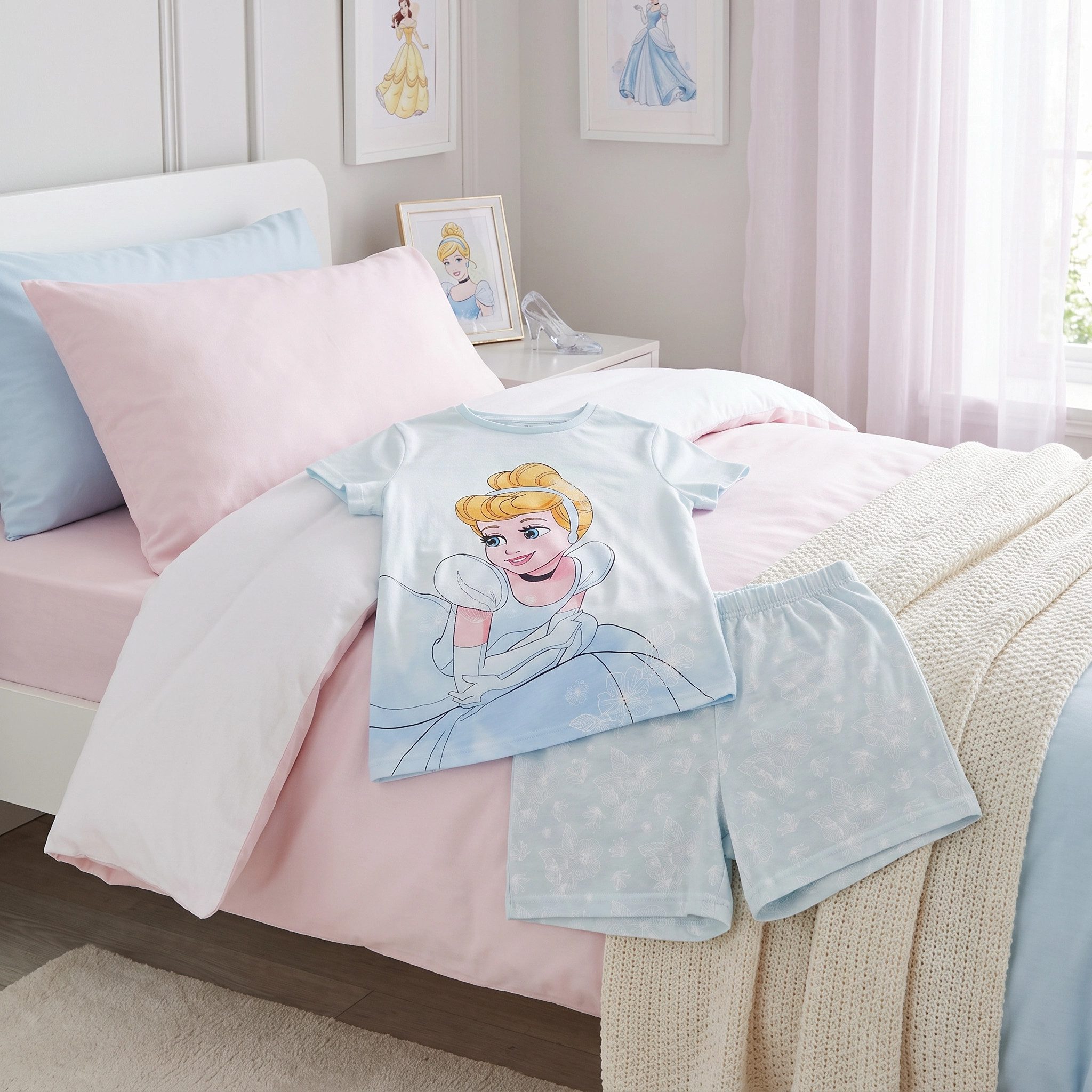 Disney Schlafanzug Disney Cinderella Rapunzel Kinder Schlafanzug Pyjama Gr. 92-116 100% Baumwolle