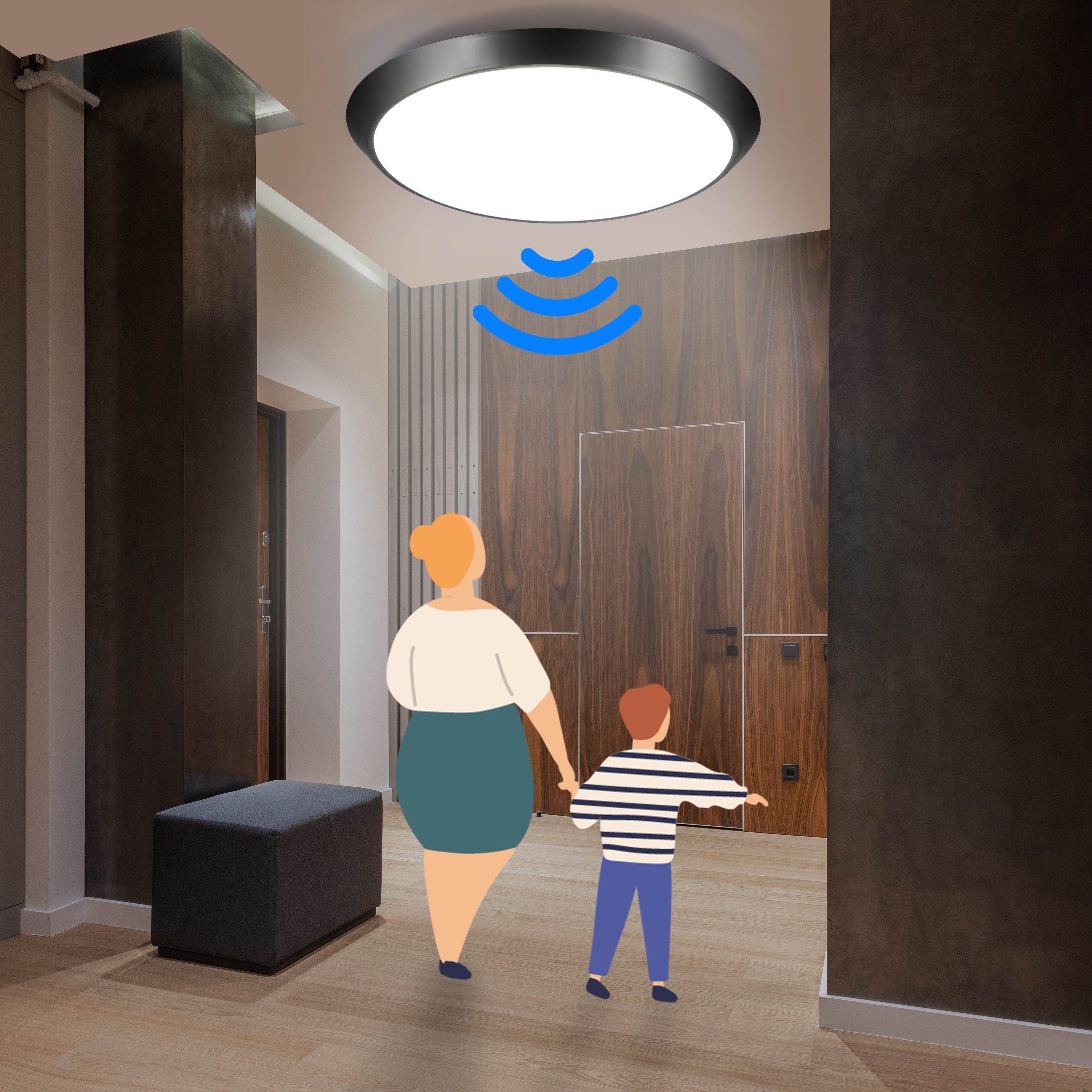ZMH LED Deckenleuchte mit Bewegungsmelder Innen günstig online kaufen