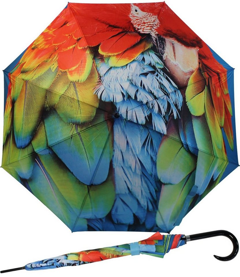 doppler® Langregenschirm edler Regenschirm mit Auf-Automatik modern Art,  auffälliger Druck mit formschönem Griff, Groß und stabil wiegt der Schirm  nur angenehme 436 Gramm