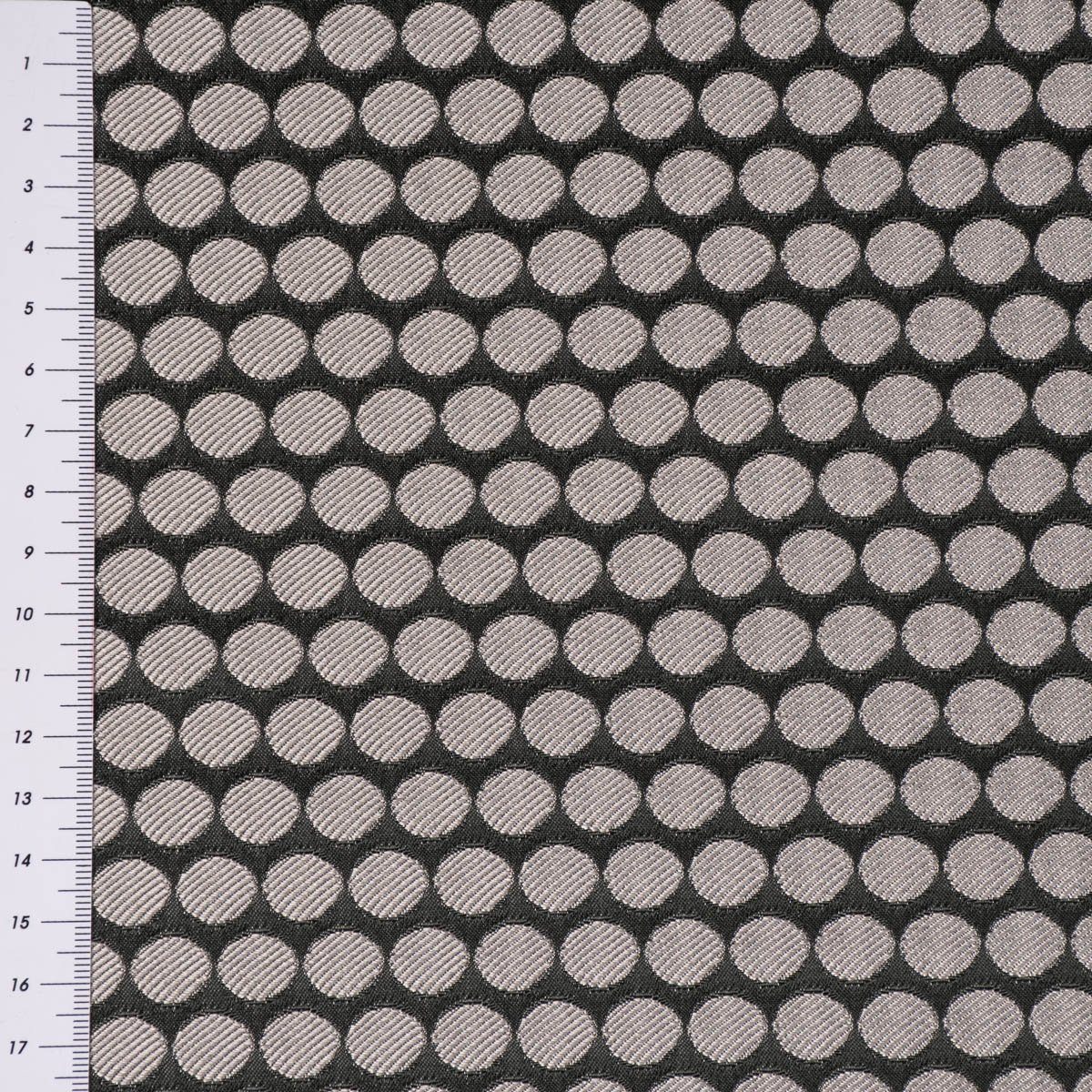 SCHÖNER LEBEN. Tischläufer Jacquard Punkte schwarz silbergrau, made in Germany,handmade,doubleface – Bild 3 von 5