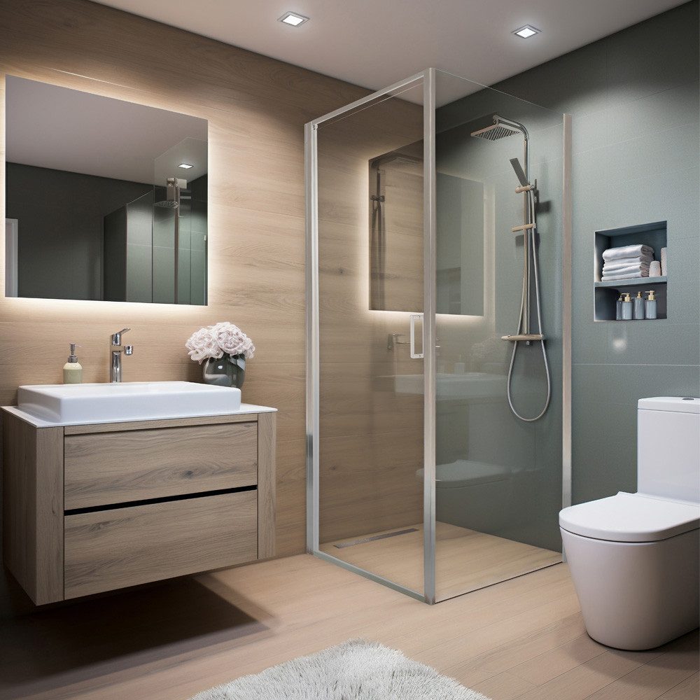 HOME DELUXE Eckdusche Duschkabine LIVIA - Größenauswahl, BxT: 90x90 cm, Einscheibensicherheitsglas, beidseitig montierbar, Duschabtrennung