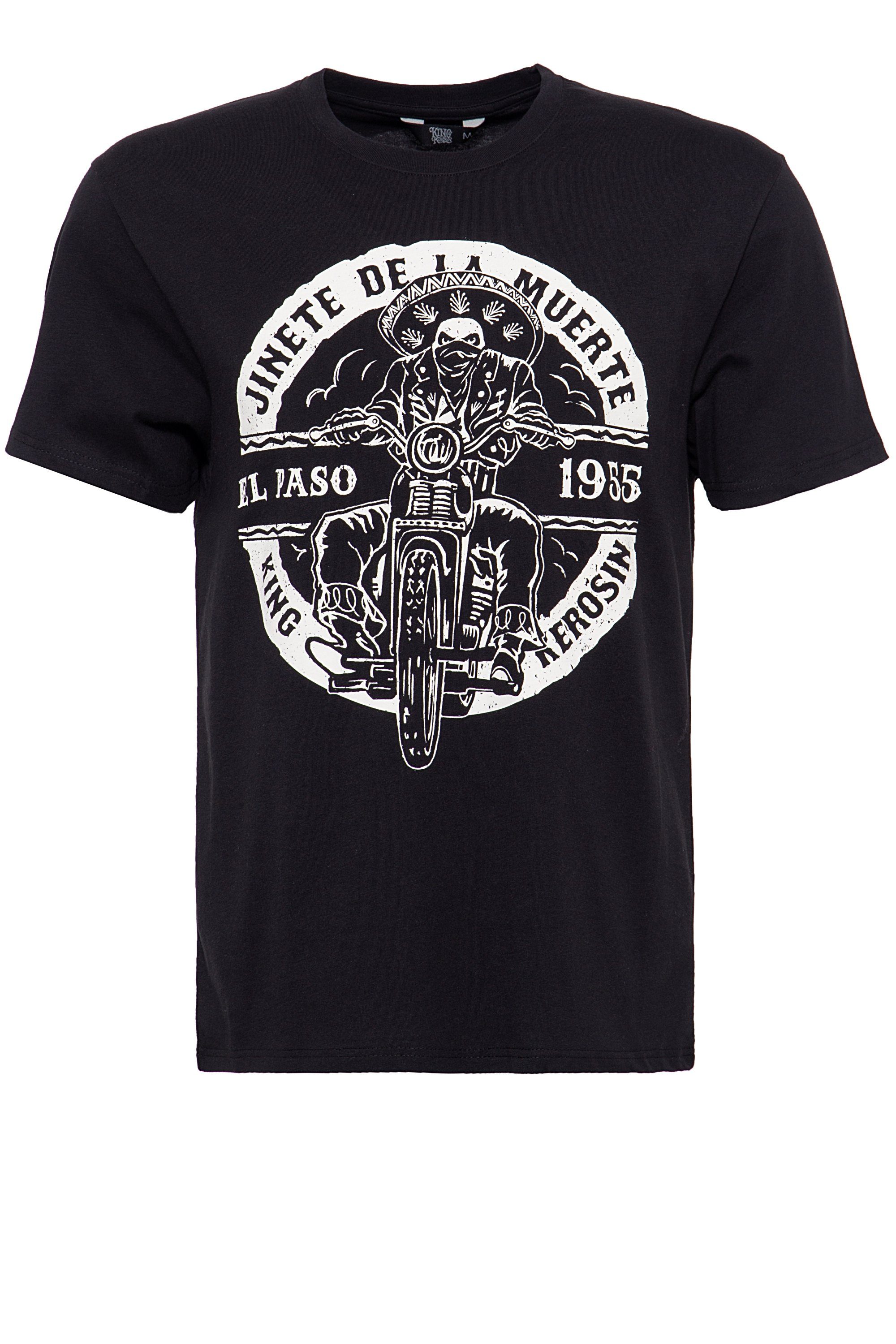 KingKerosin T-Shirt El Paso mit Biker-Print