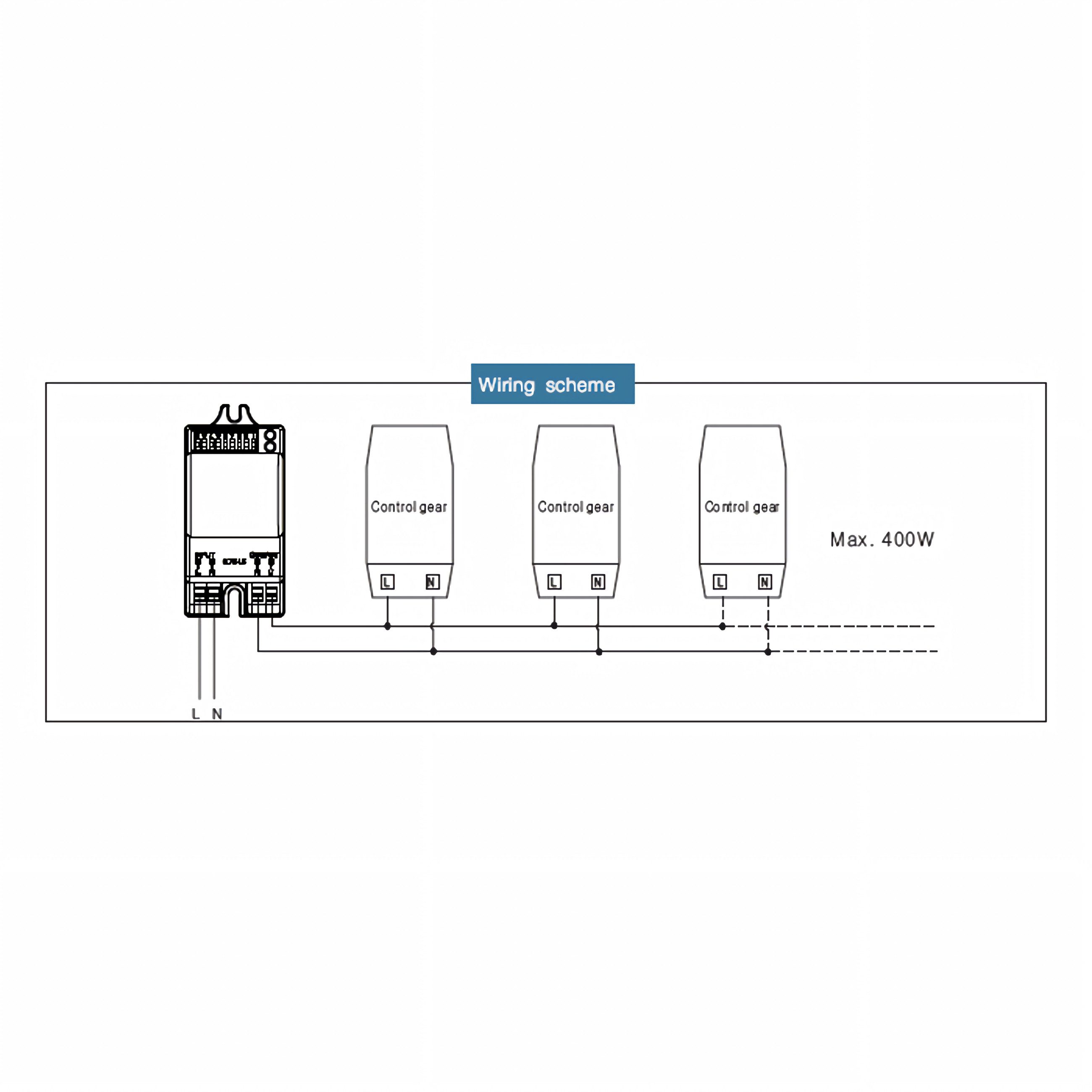 Merrytek Bewegungsmelder L03C Merrytek MC030S-L Mikrowellen Bewegungssensor Ein/Aus 800W Lampe, (Packung, 1-St., 1x Mikrowellen-Bewegungsmelder), Mikrowellen-Technologie 5.8 GHz