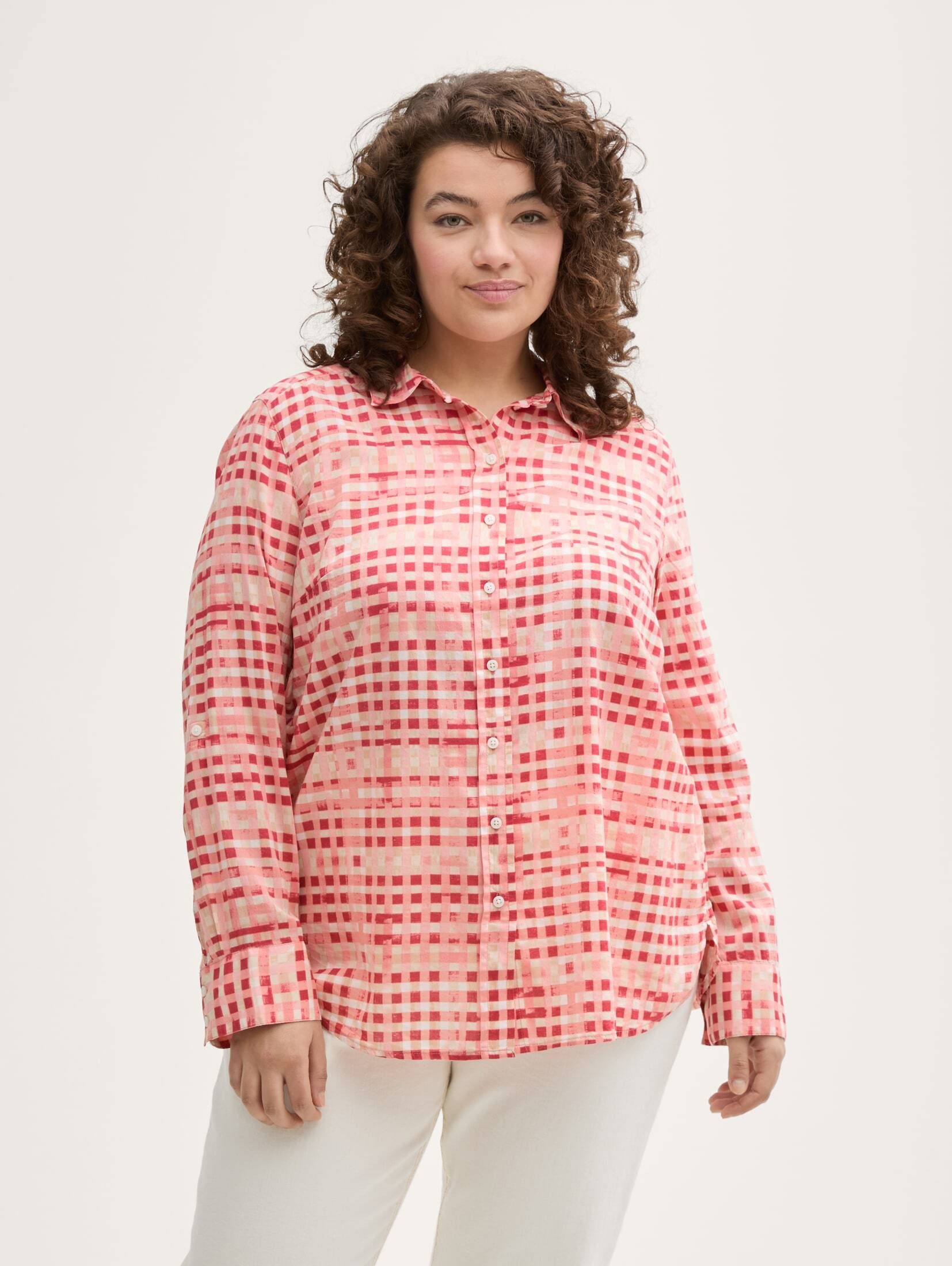 Langarmbluse Plus Size - Bluse mit Muster