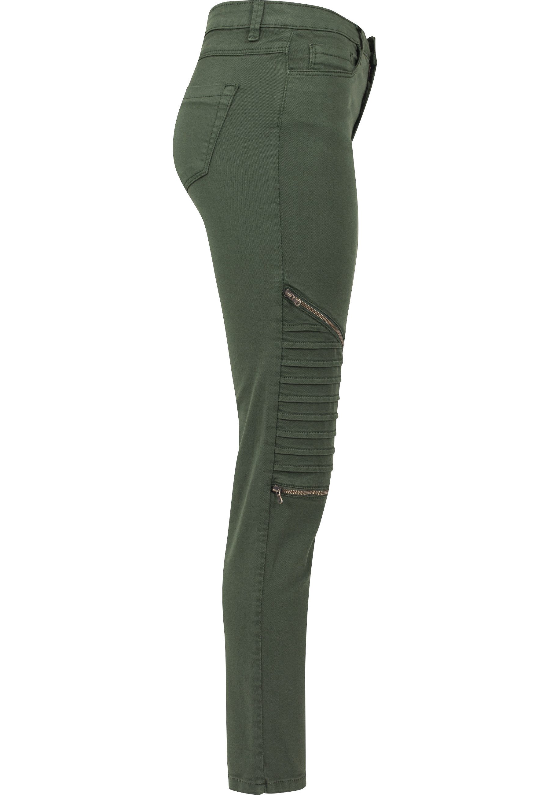 URBAN CLASSICS Bequeme Jeans Urban Classics Damen Ladies Stretch Biker Pants (1-tlg) – Bild 4 von 5