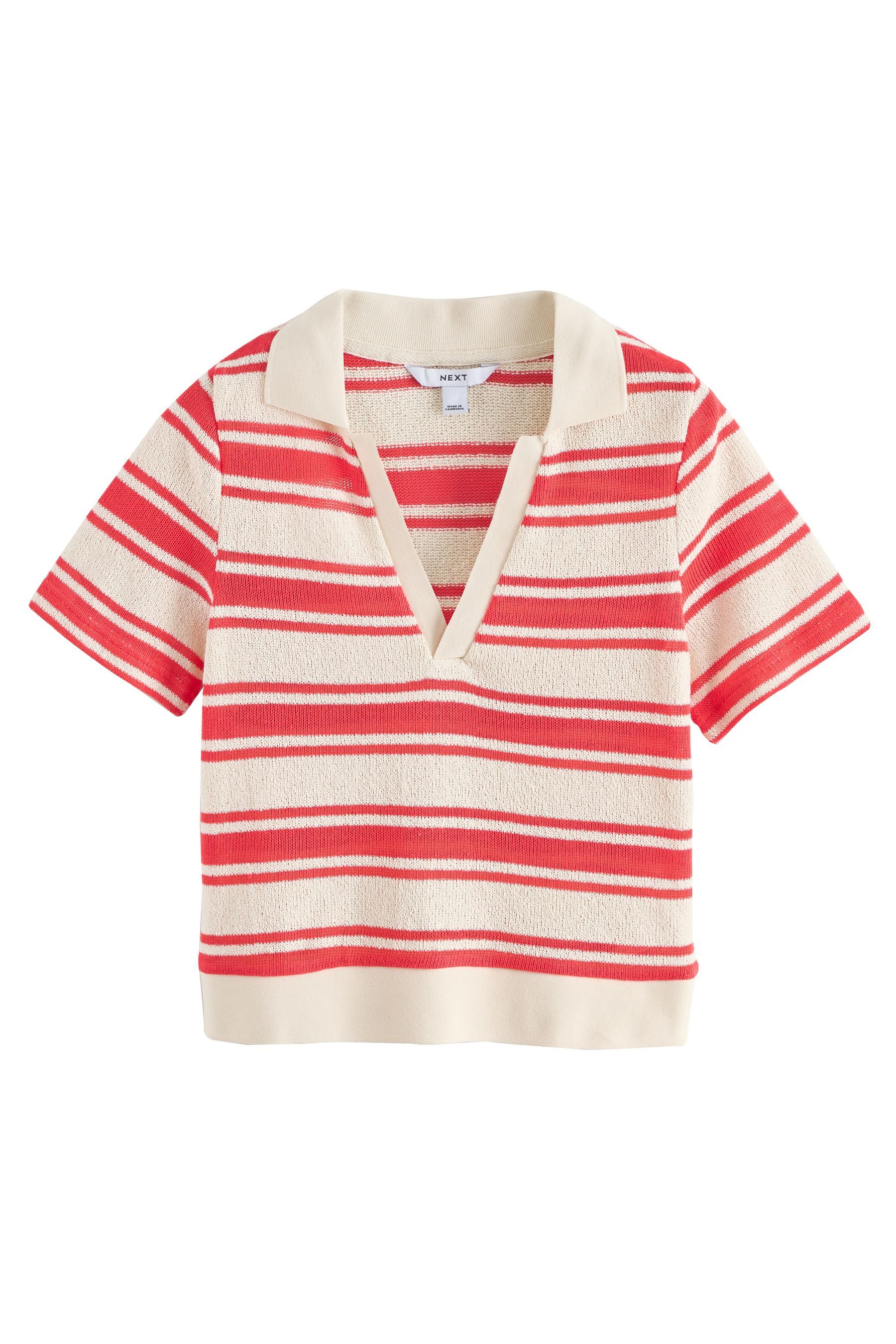 Poloshirt Kurzärmeliges Poloshirt in Strickoptik