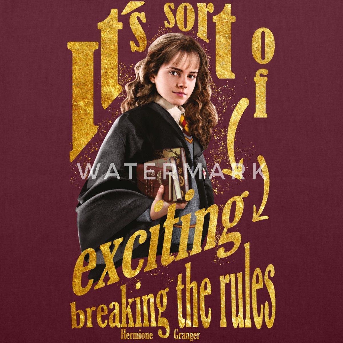 Spreadshirt Henkeltasche Harry Potter Hermine Spruch Regeln Brechen Stoffbeutel (1-tlg)