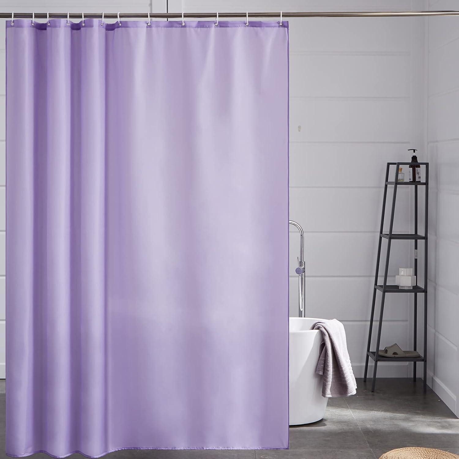 LuxusKollektion Duschvorhang Duschvorhang Badvorhang wasserabweisend H210 x B180 cm (1er Pack) Lila Breite 180 cm