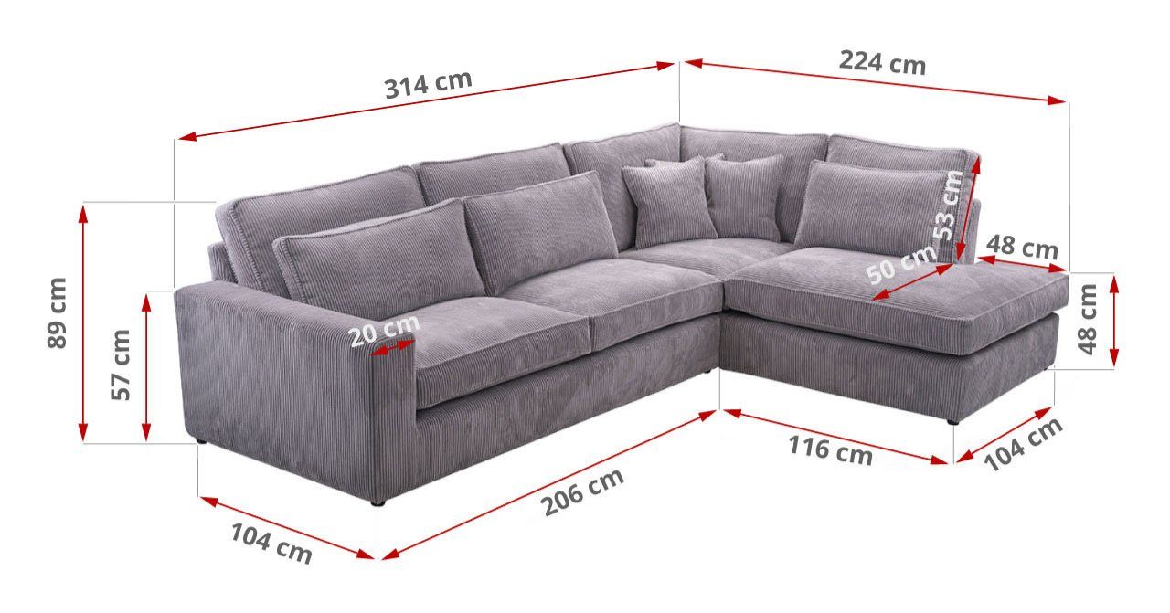 Bettkasten CARDI, Lincoln Polstersofa Hellgrau Couch MÖBEL L ohne Wohnzimmer MKS Ecksofa -