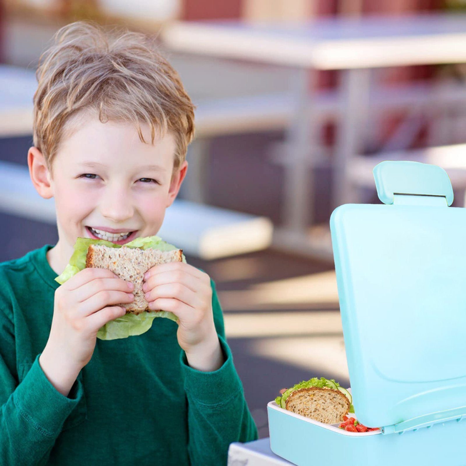 Lebensmittel-safe 1300 Bentobox mit für Löffelgabel Kinder ml Fächern Brotdose JOEAIS Lunchbehälter, Lunchbox Materialien Lunchboxen Erwachsene