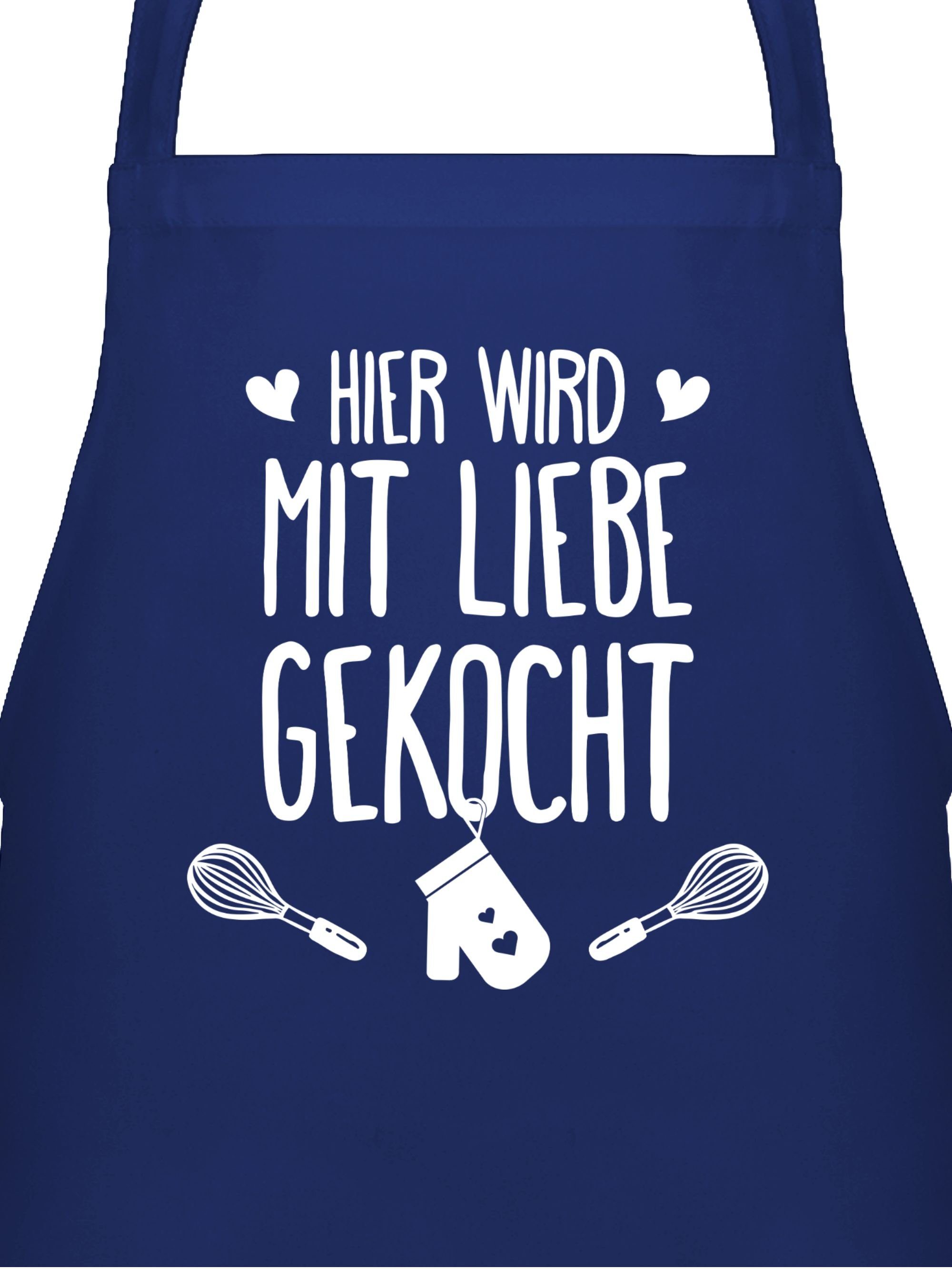 Shirtracer Kochschürze Hier wird mit Liebe gekocht, (1-tlg), Kochschürze