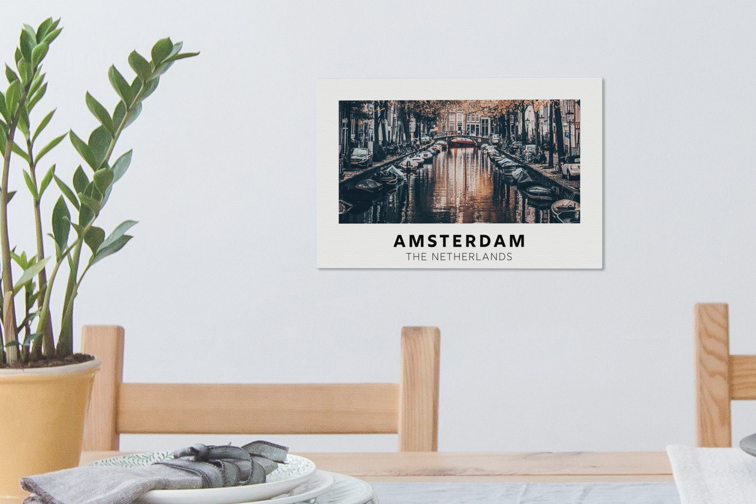 cm OneMillionCanvasses® - Wasser, Aufhängefertig, Leinwandbild Amsterdam - Wanddeko, (1 30x20 St), Leinwandbilder, Niederlande Wandbild