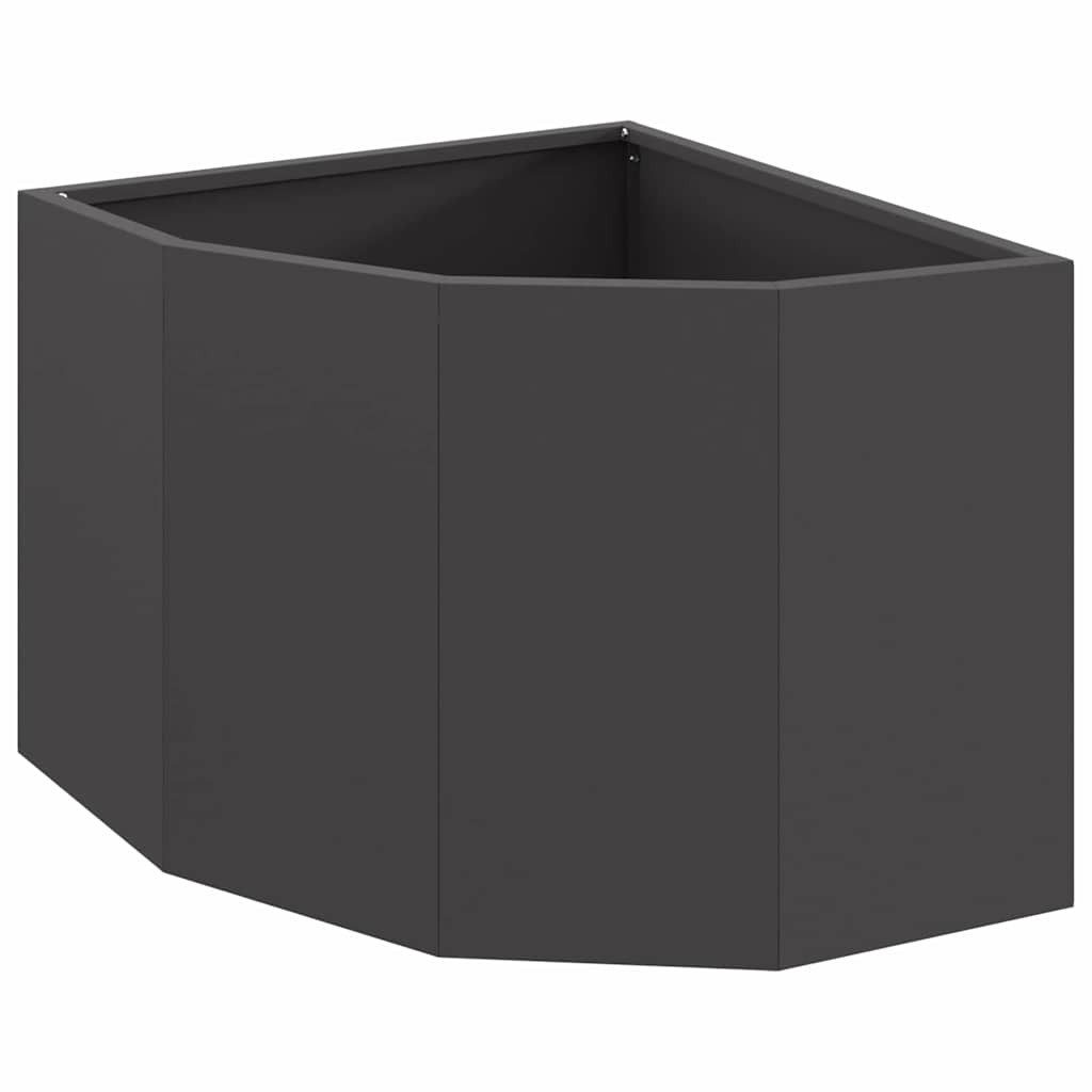 vidaXL Blumentopf Eckpflanzer Schwarz 45 x 45 x 35 cm Stahl (1 St)