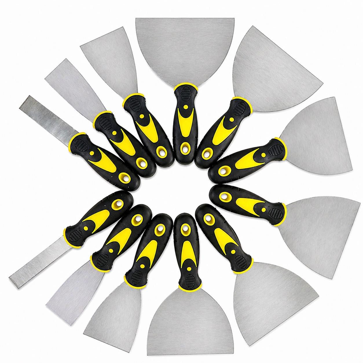 BAYLI Malerspachtel 12-teiliges Set Malerspachtel mit Kunststoffgriff, 12 Spachteln in