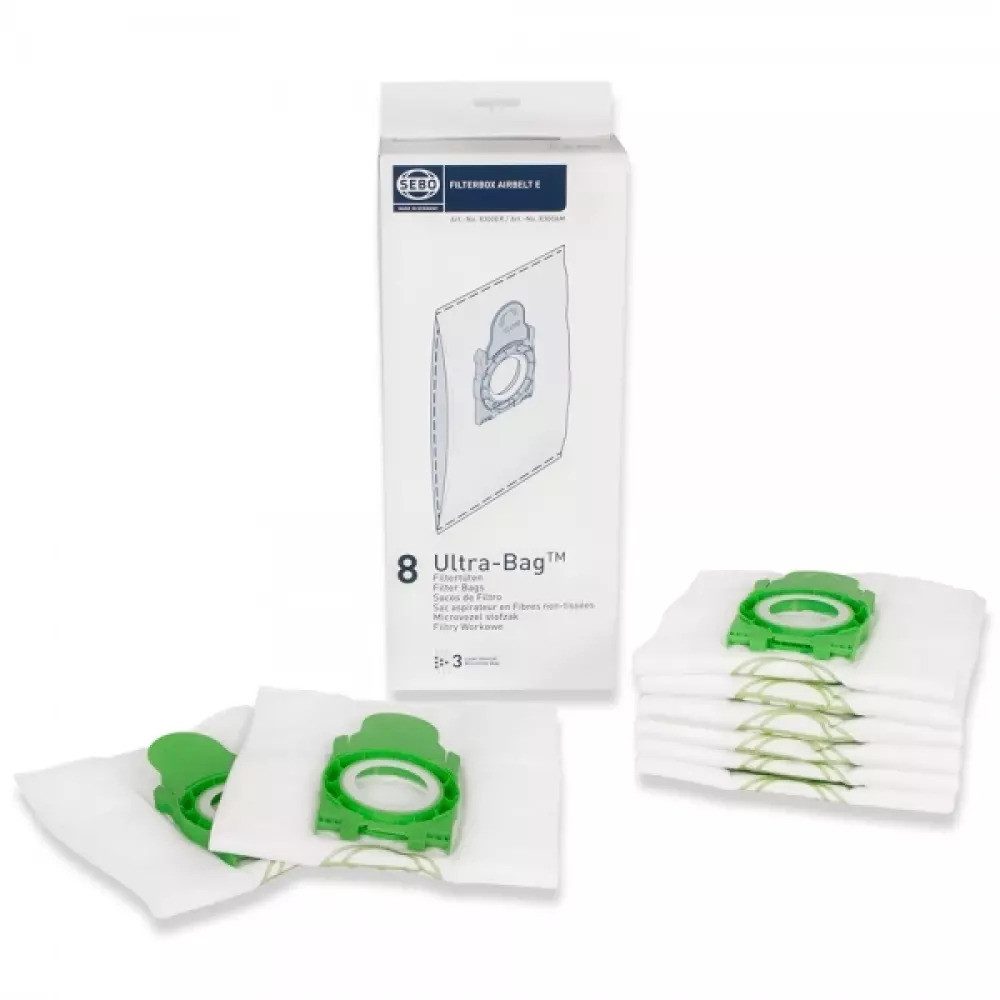 PRIMEBAG Staubsaugerbeutel 8 SEBO Filtertüten 8300 für Airbelt E