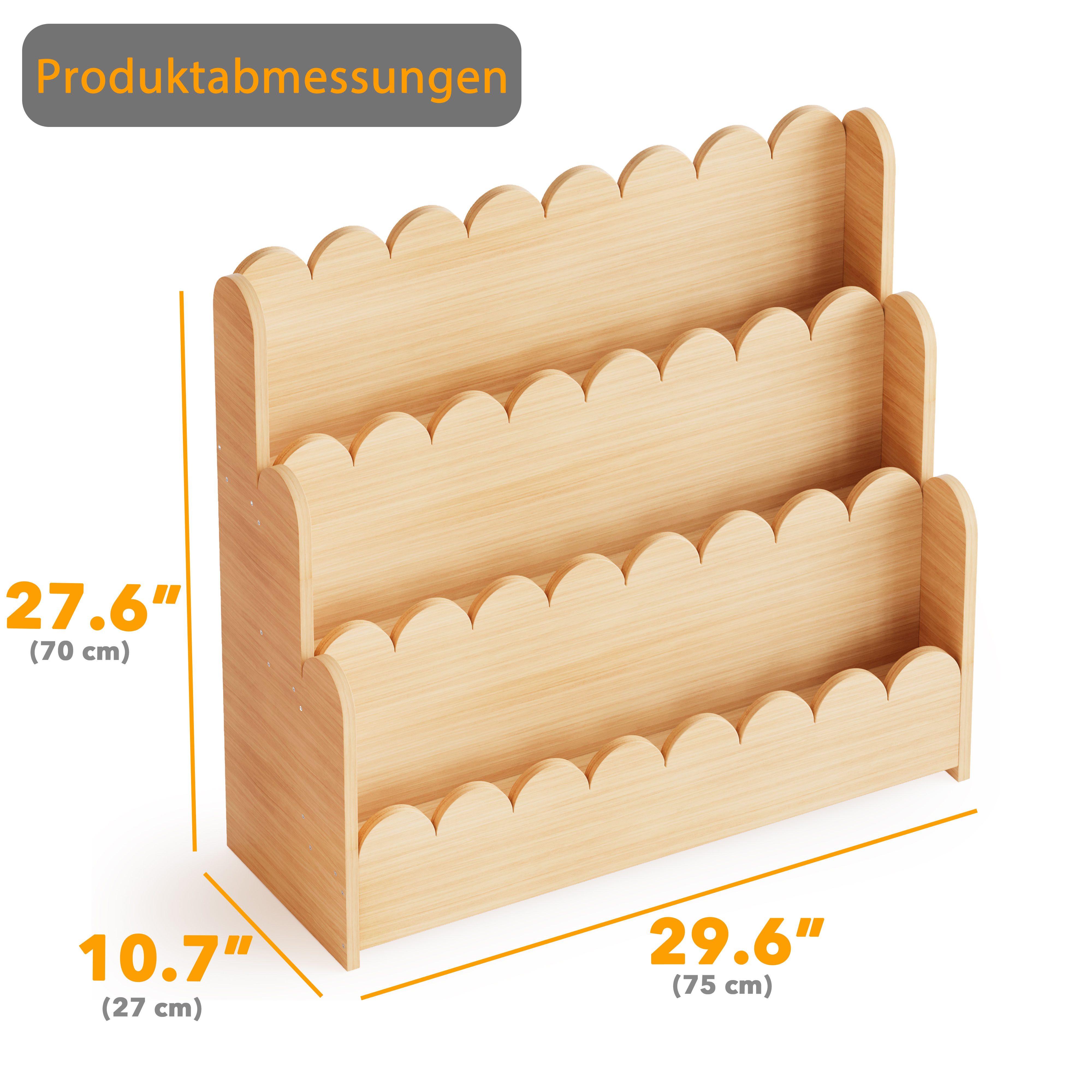 SpaceAid Bücherregal 3-stöckiges Kinderregal, Montessori-Bücherregal für Kleinkinder, 27T x 75B x 70H cm – Bild 5 von 5