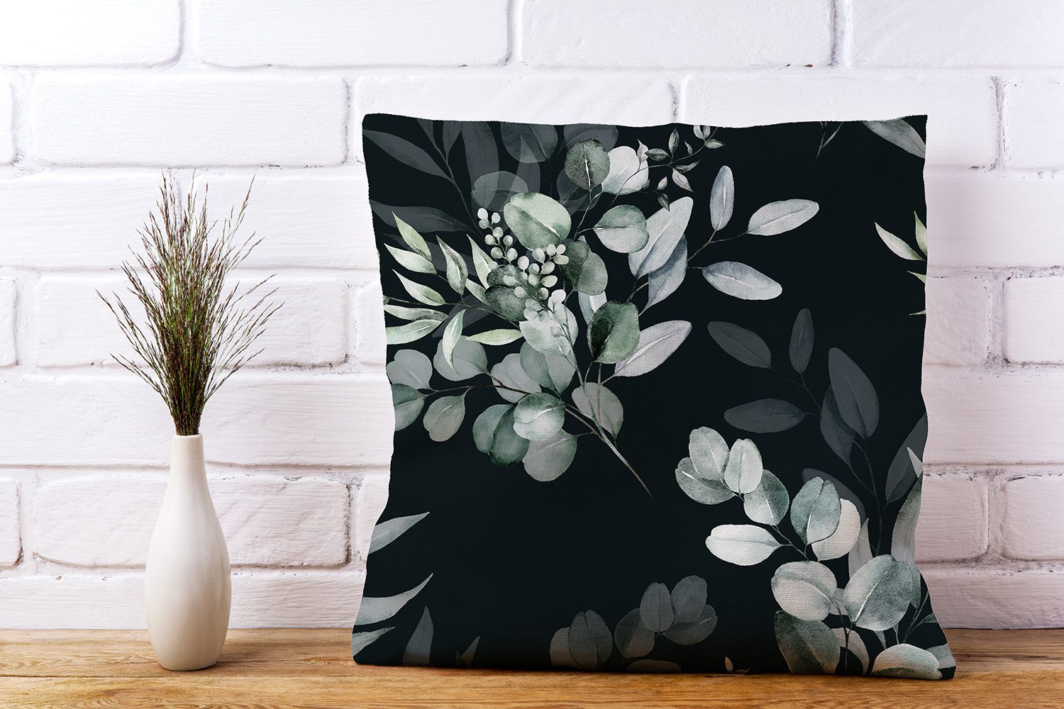 Bruno Banani Dekokissen Eukalyptus - Kissenhülle - Kissenbezug, 40x40cm - mit Reißverschluss