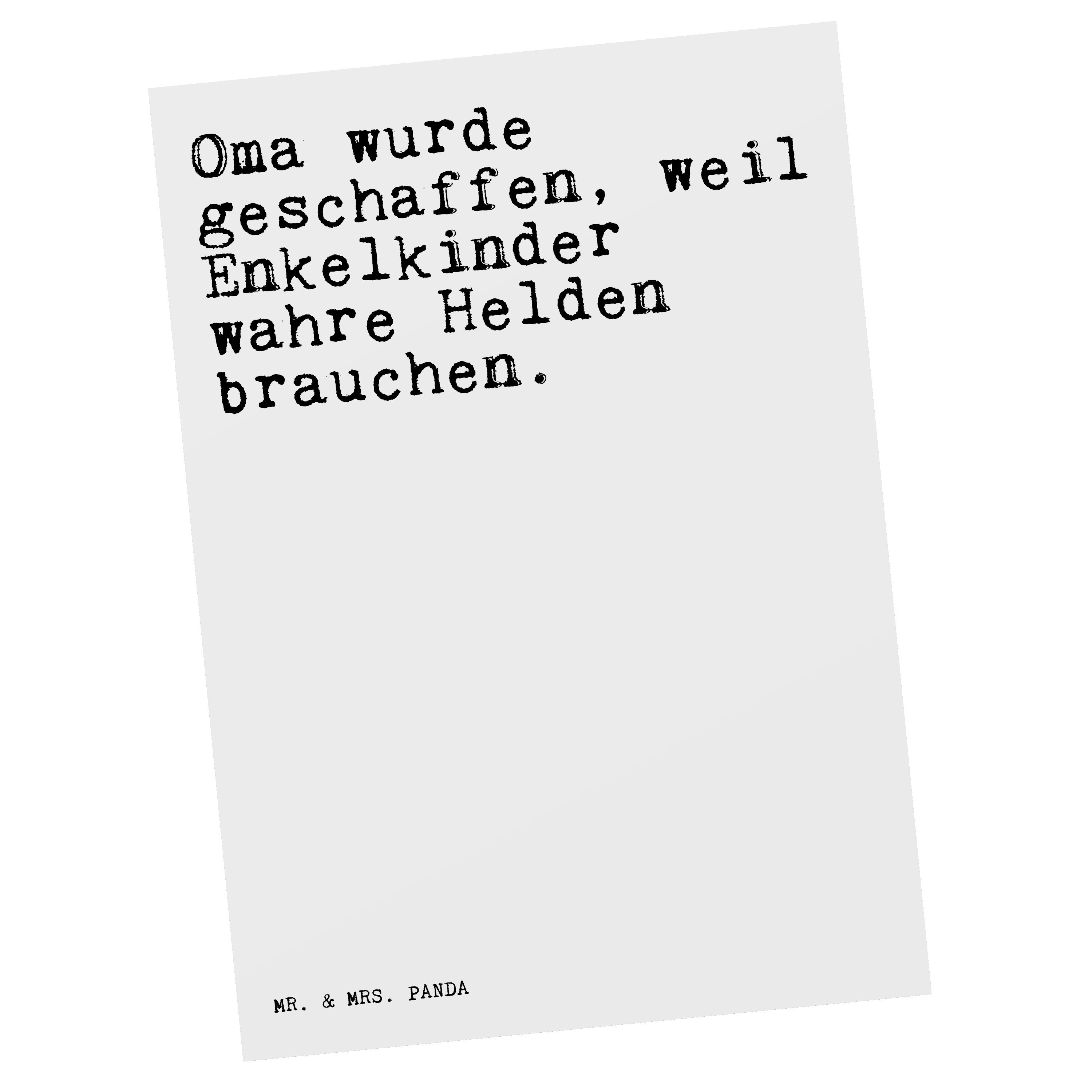 wurde & Weiß Panda Geschenk, weil... - Geschenk geschaffen, Mrs. Mr. Oma, Oma - Weishe Postkarte