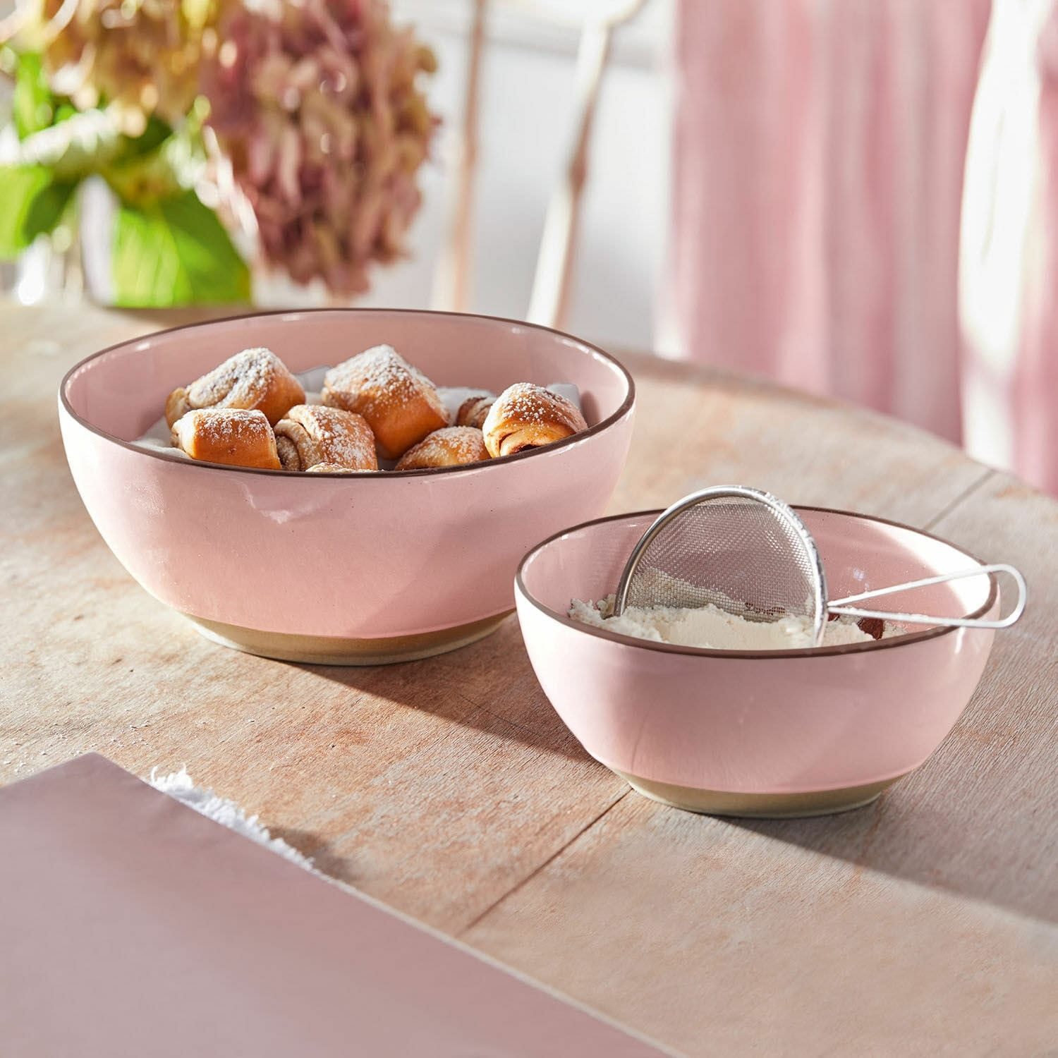 Mirabeau Geschirr-Set Schüssel 2er Set Biarré rosa, Steinzeug