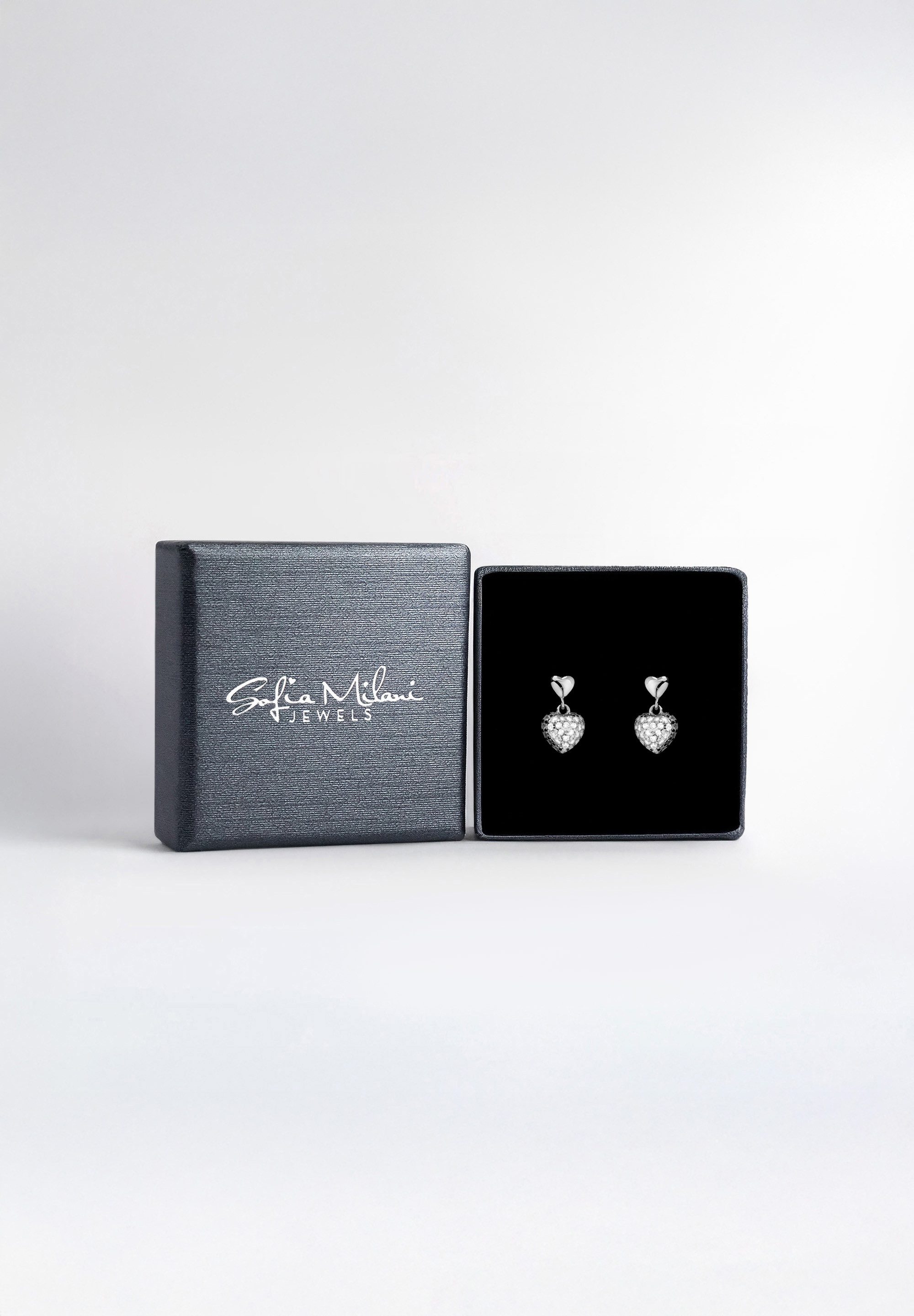 Sofia Milani Paar Ohrhänger Herzen, 925 Silber Damen Schmuck - E3094
