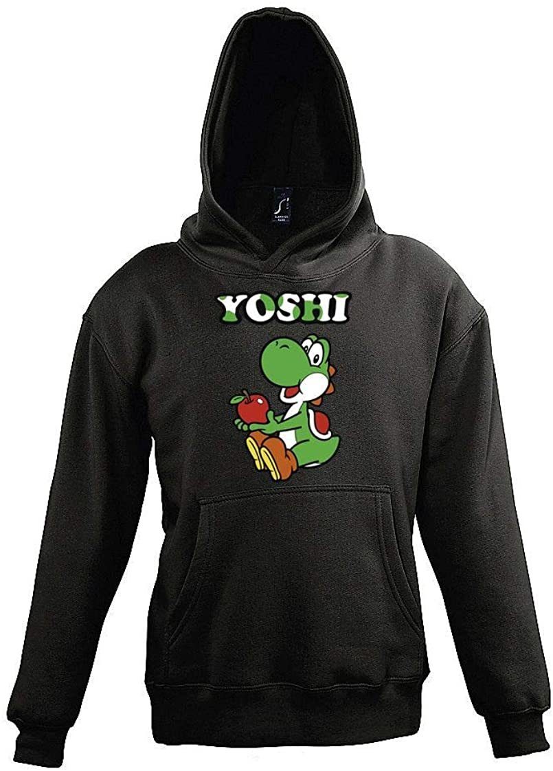 Youth Designz Kapuzenpullover Kinder Kapuzenpullover Hoodie Pullover Yoshi für Jungen & Mädchen mit modischem Print Schwarz