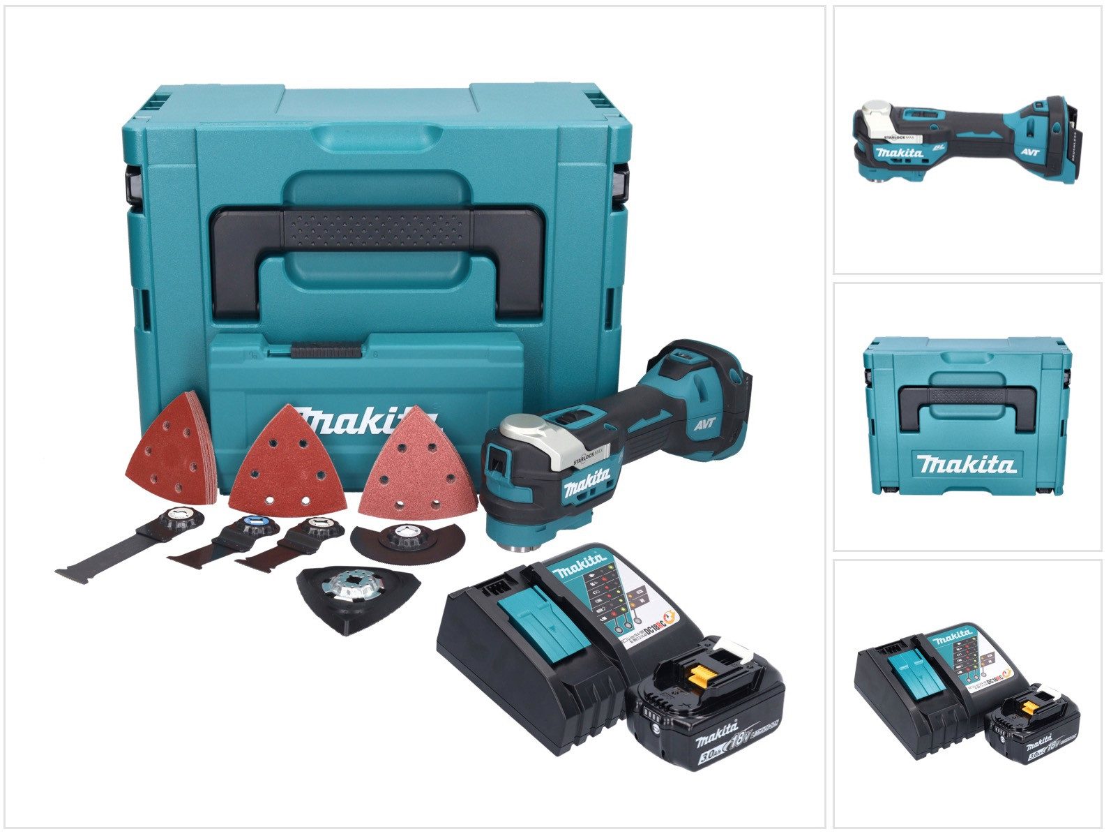 Makita Akku-Multifunktionswerkzeug DTM 52 RF1JX4 Akku Многофункциональные инструменты 18 V Starlock Max Brushless
