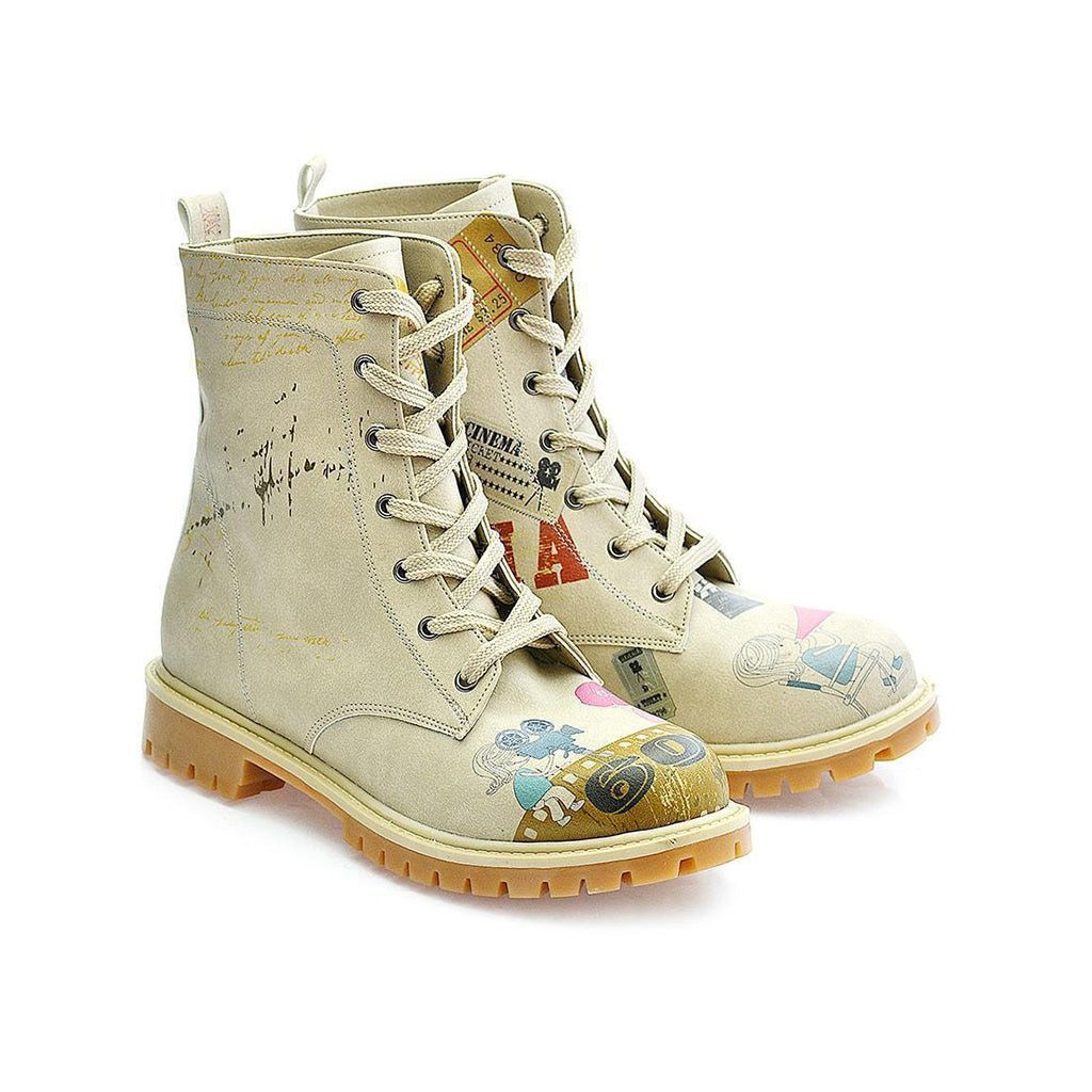 damenstiefel-LOVE1960 (Beige), damen boots Schnürstiefel
