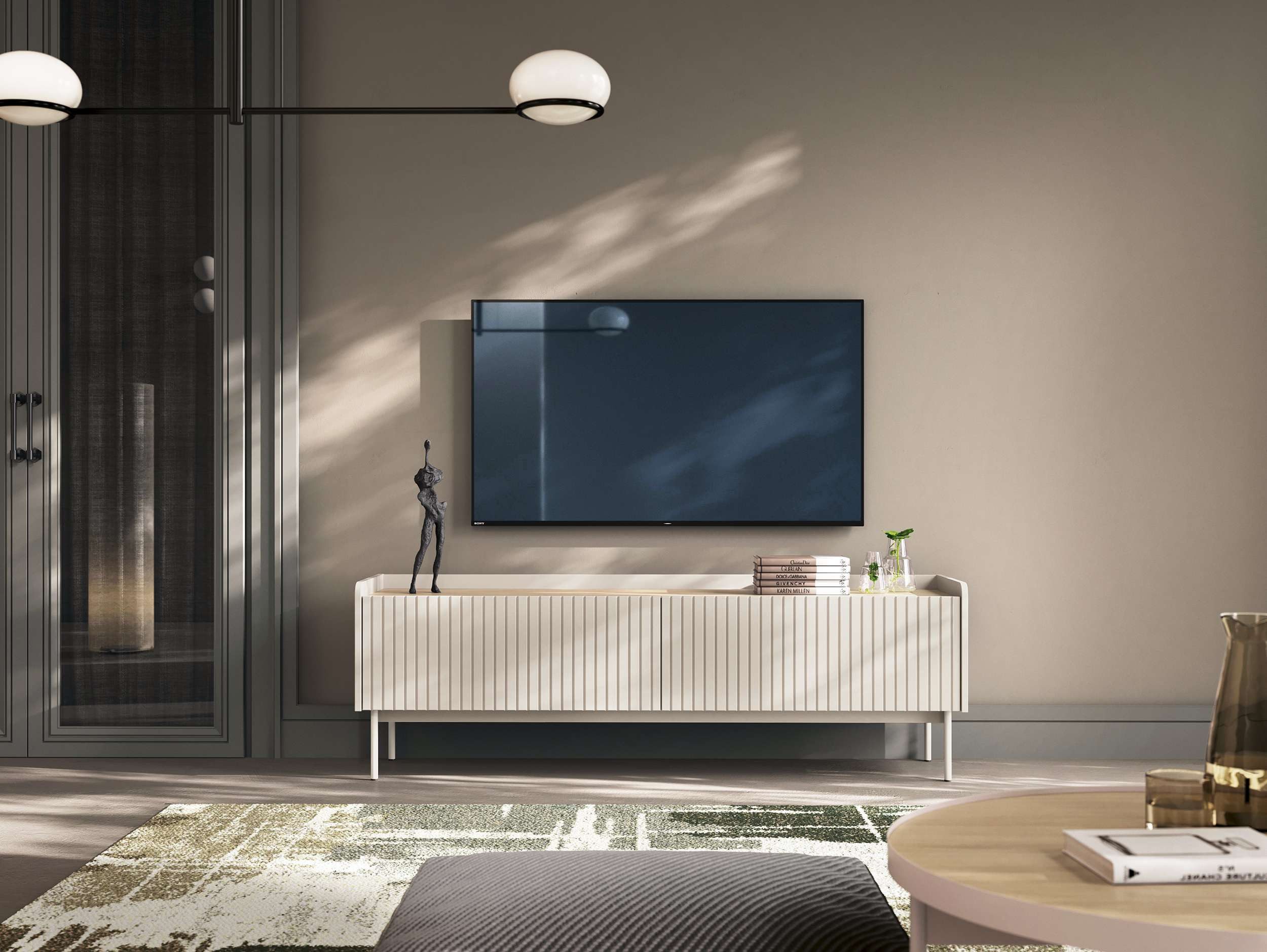 99rooms Lowboard Velen (TV-Kommode, TV-Schrank), Modern Design, mit 2 Klappen, 2 Fächer, Push-to-Open