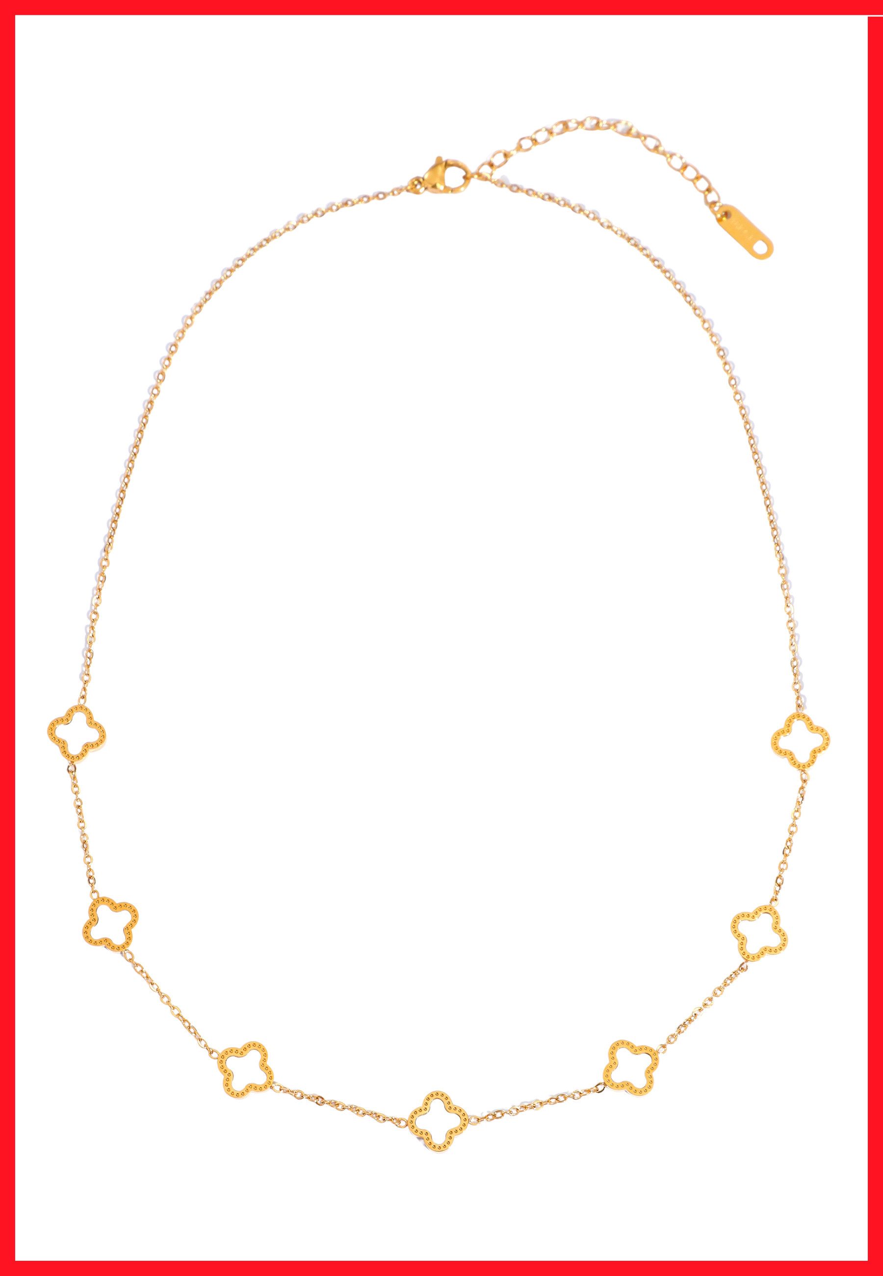 GOLDKLEIN Edelstahlkette Blume Schmuck Gold Halskette Anhänger, Angebot - Damen Herren mit Schmuckbox - Sale bis 31.07.2026