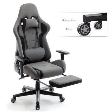 Intimate WM Heart Gaming-Stuhl Computerstuhl, Ergonomischer Bürostuhl, mit Einziehbarer Fußstütze und Hoher Rückenlehne