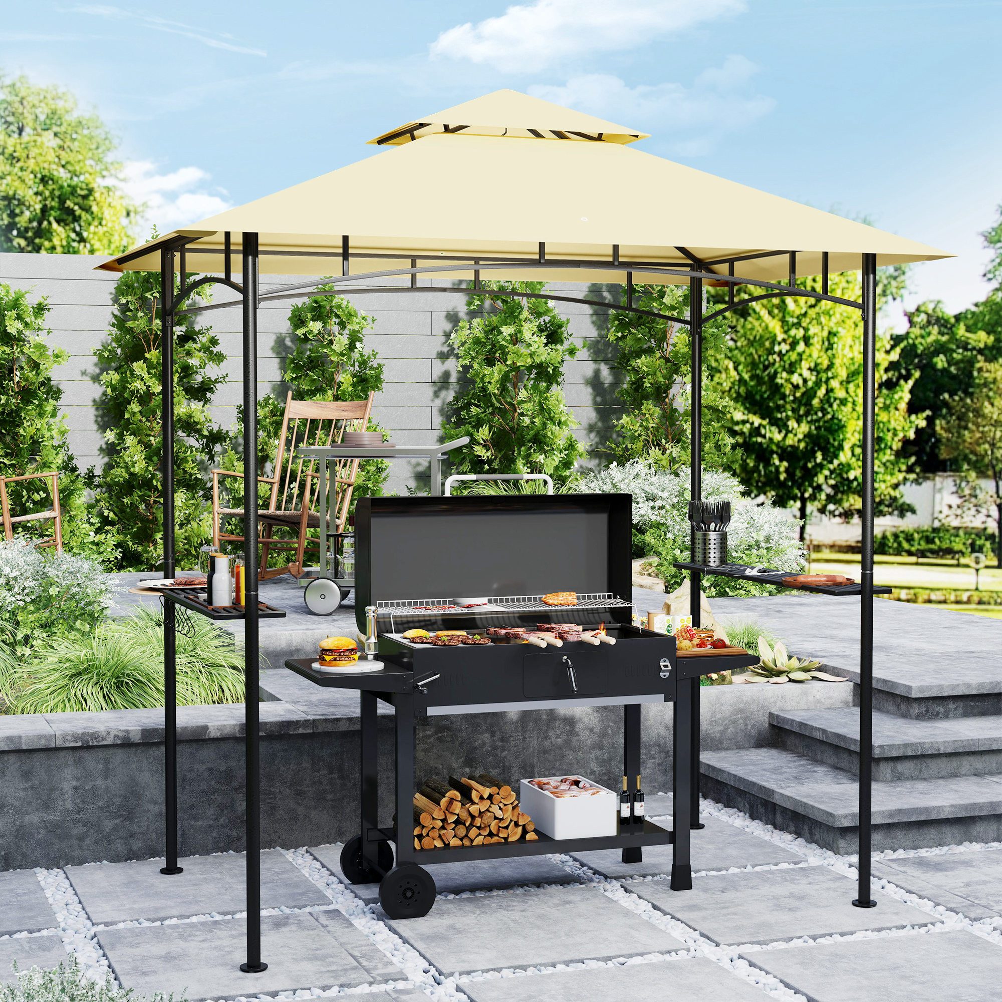 Outsunny Grillpavillon mit LED, 240 x günstig online kaufen
