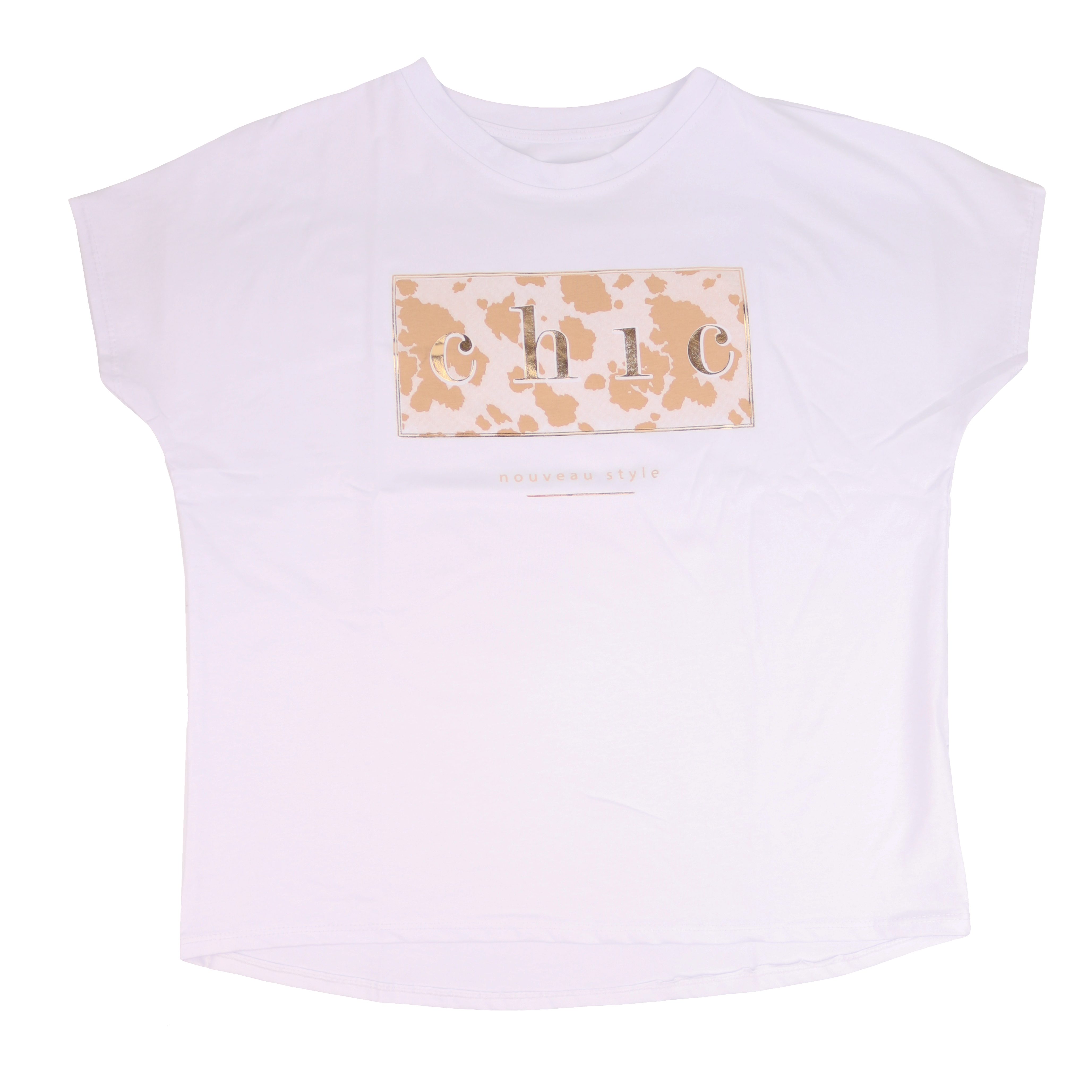 MIRROSI Print-Shirt Weiß Einheitsgröße Gr. 38-42 günstig online kaufen