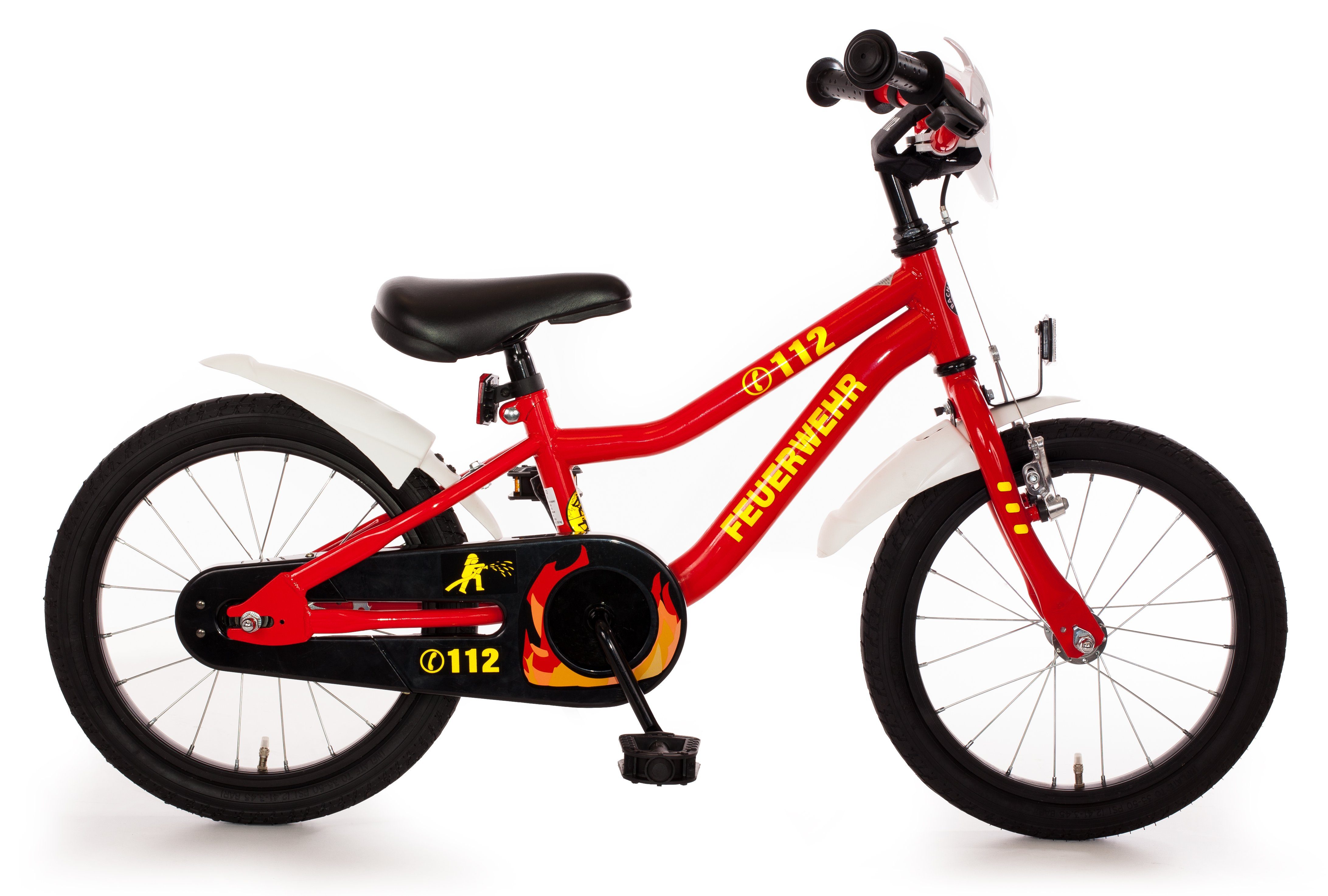 Bachtenkirch Kinderfahrrad Feuerwehr 16 Zoll, Mit Rücktrittbremse