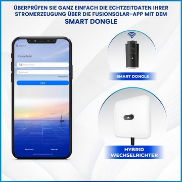 SOLAR-HOOK etm WLAN-Dongle Huawei Wechselrichter 5000W Hybrid Wechselrichter, SUN2000-5KTL-M1 3-Phasen inkl. WLAN-FE Dongle